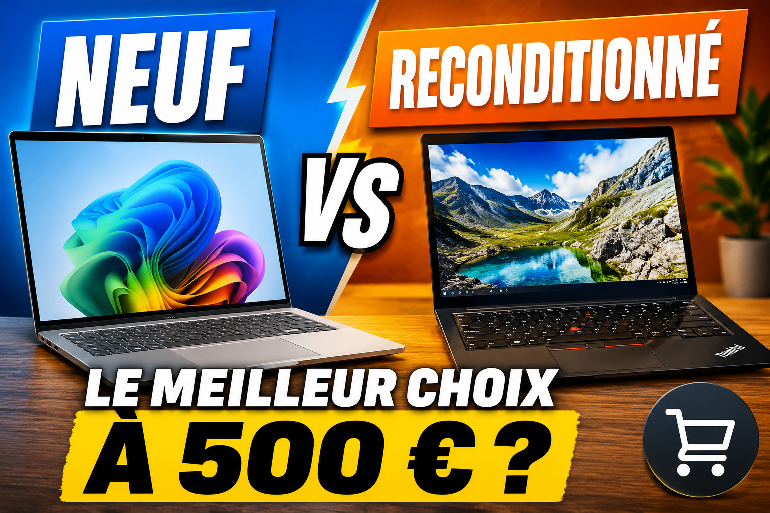 PC portable neuf à 500 € ou reconditionné à 500 € : lequel limite le mieux les concessions ?