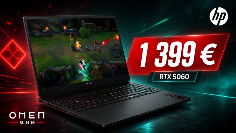 Le HP OMEN Slim 16 avec RTX 5060 et écran QHD 240 Hz tombe à 1 399 €