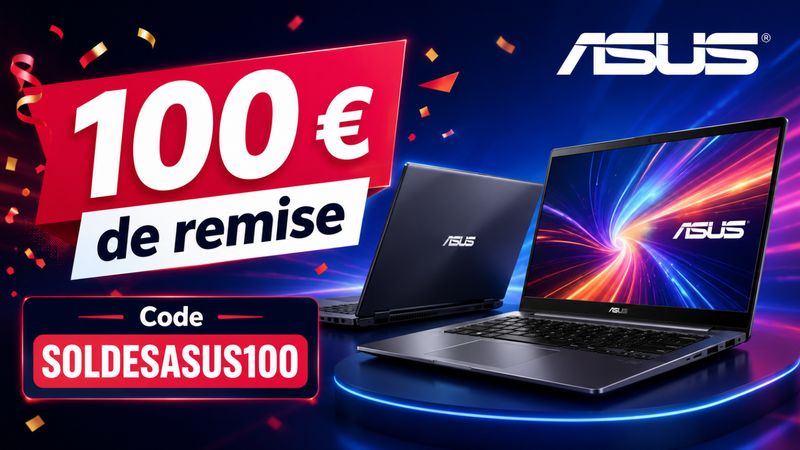 Soldes ASUS Store : le code SOLDESASUS100 ajoute 100 € de remise sur une sélection de PC