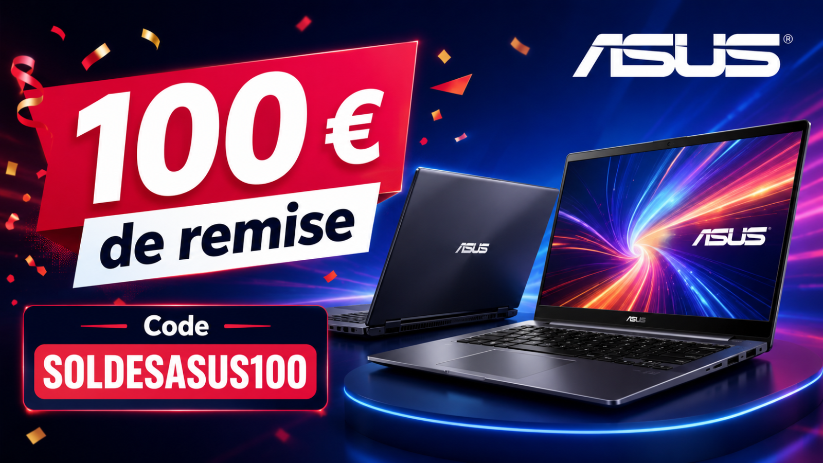 Soldes ASUS Store : le code SOLDESASUS100 ajoute 100 € de remise sur une sélection de PC