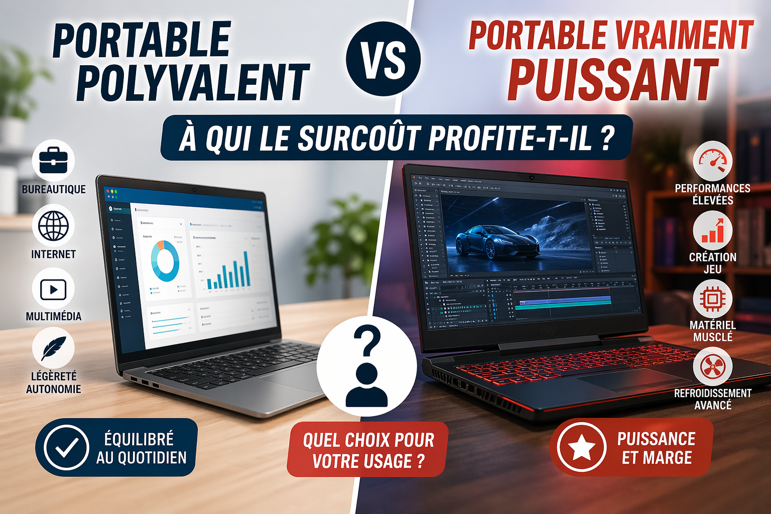 Portable polyvalent ou portable vraiment puissant : à qui le surcoût profite-t-il ?