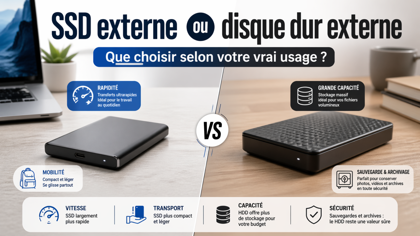 SSD externe ou disque dur externe : que choisir selon votre vrai usage ?