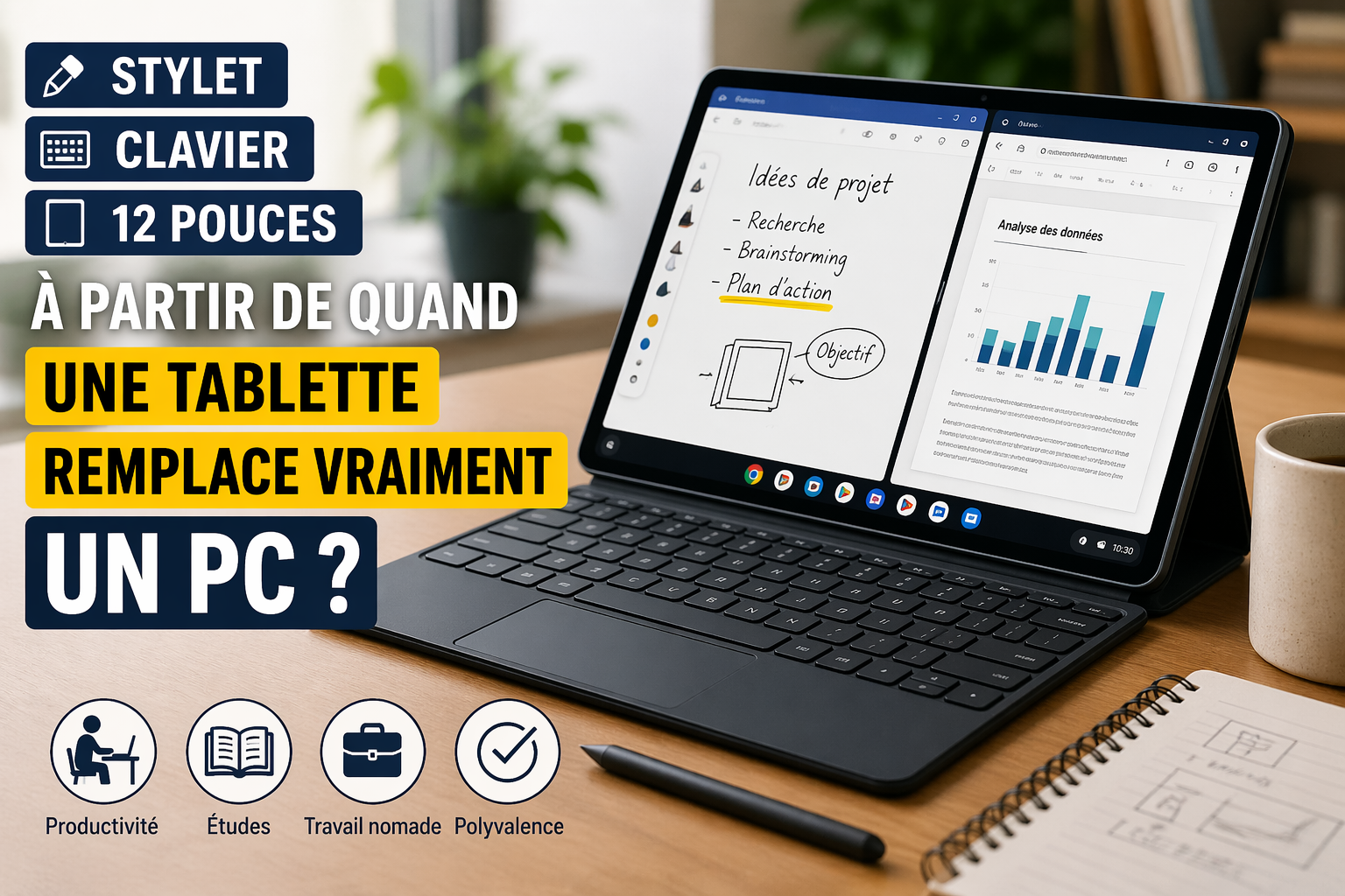 Stylet, clavier, 12 pouces : à partir de quand une tablette remplace vraiment un PC ?