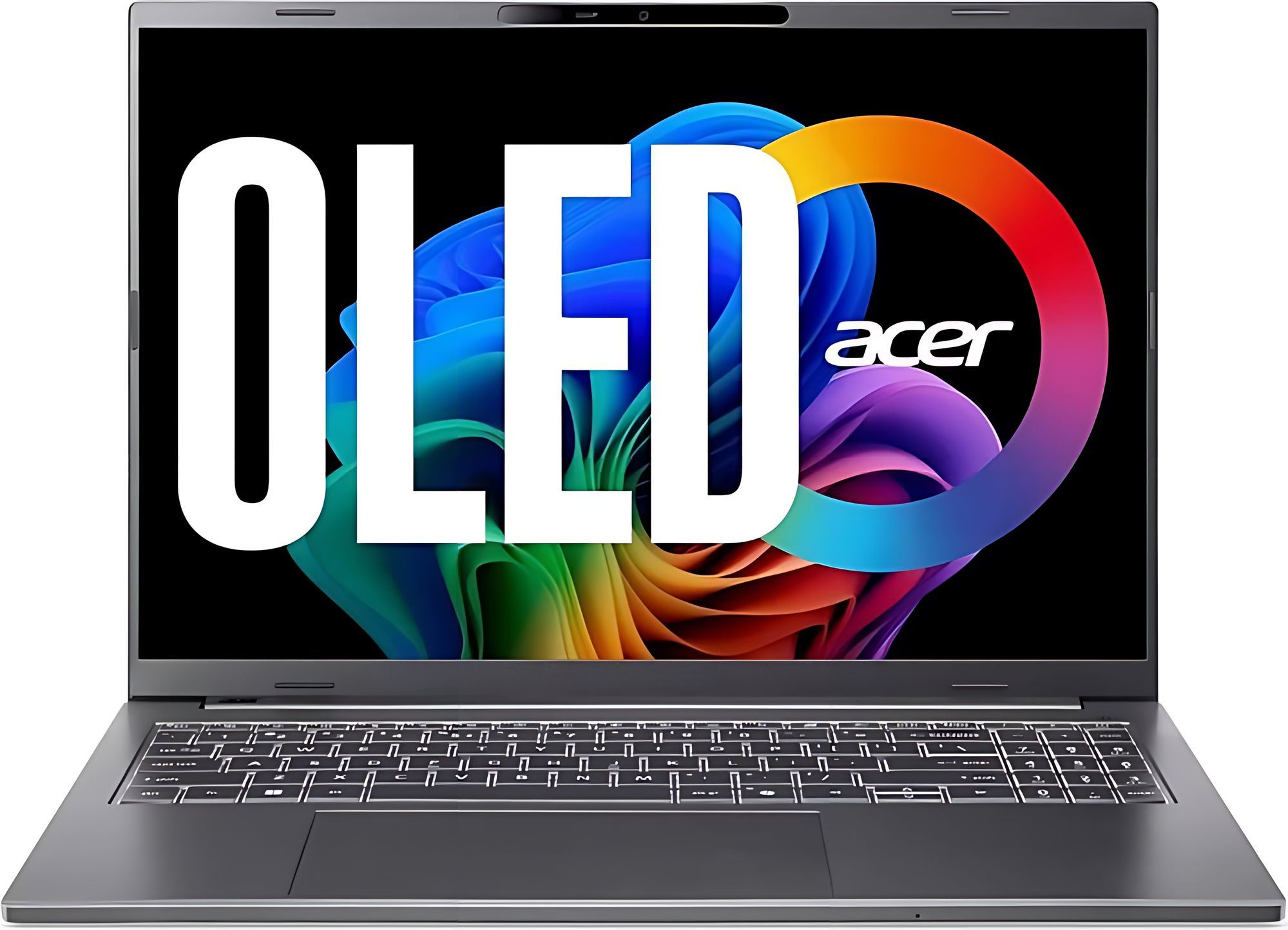 Acer Aspire 16 A16-61M-R4KC - grand écran 16 pouces OLED 2K 120 Hz Acer Aspire 16 A16-61M-R4KC écran 16 pouces OLED vu de face
