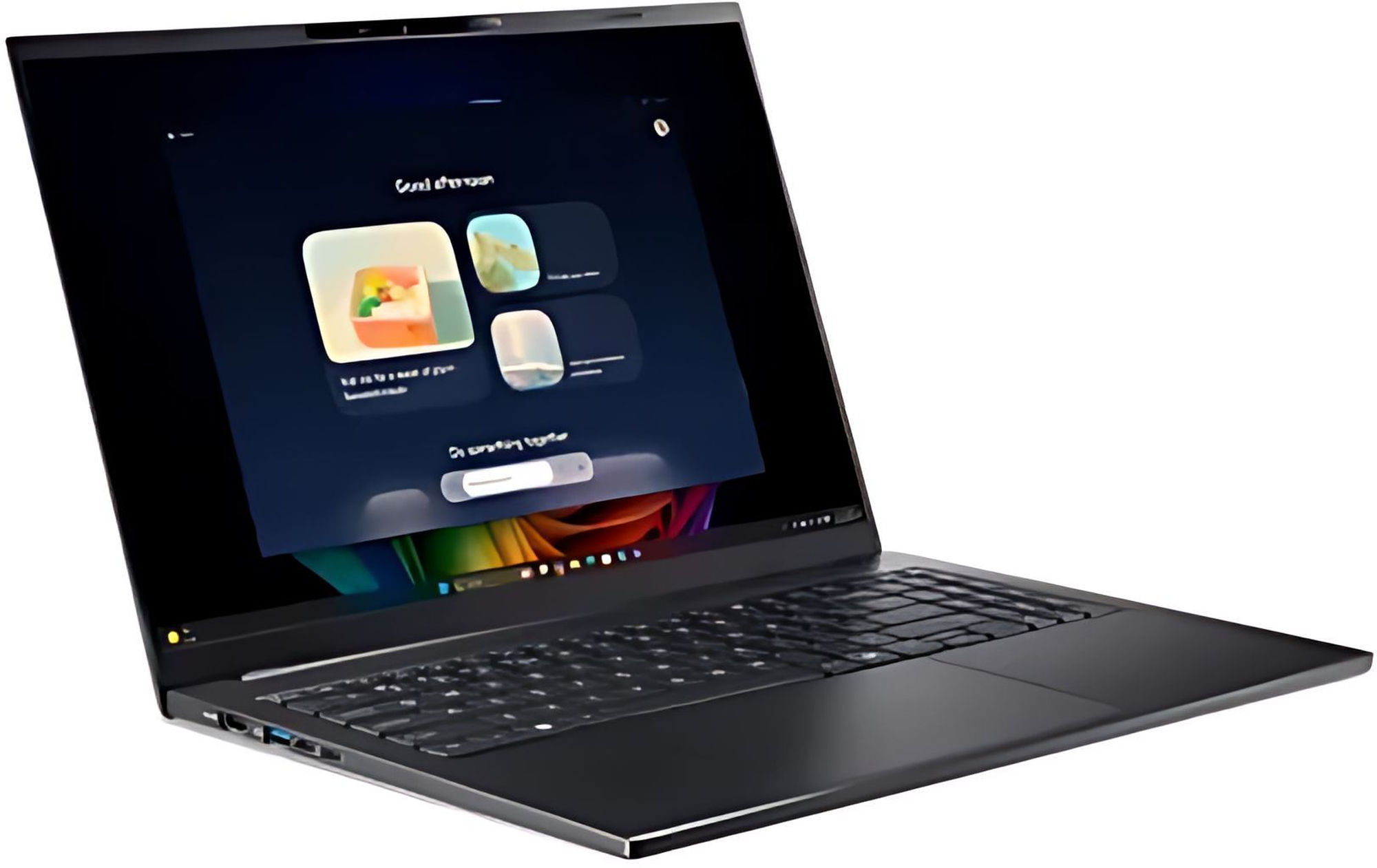 Acer Swift Go 16 AI SFG16-74-94YA profil fin et léger Acer Swift Go 16 AI NX.JNMEF.006 vue de trois quarts avec châssis fin