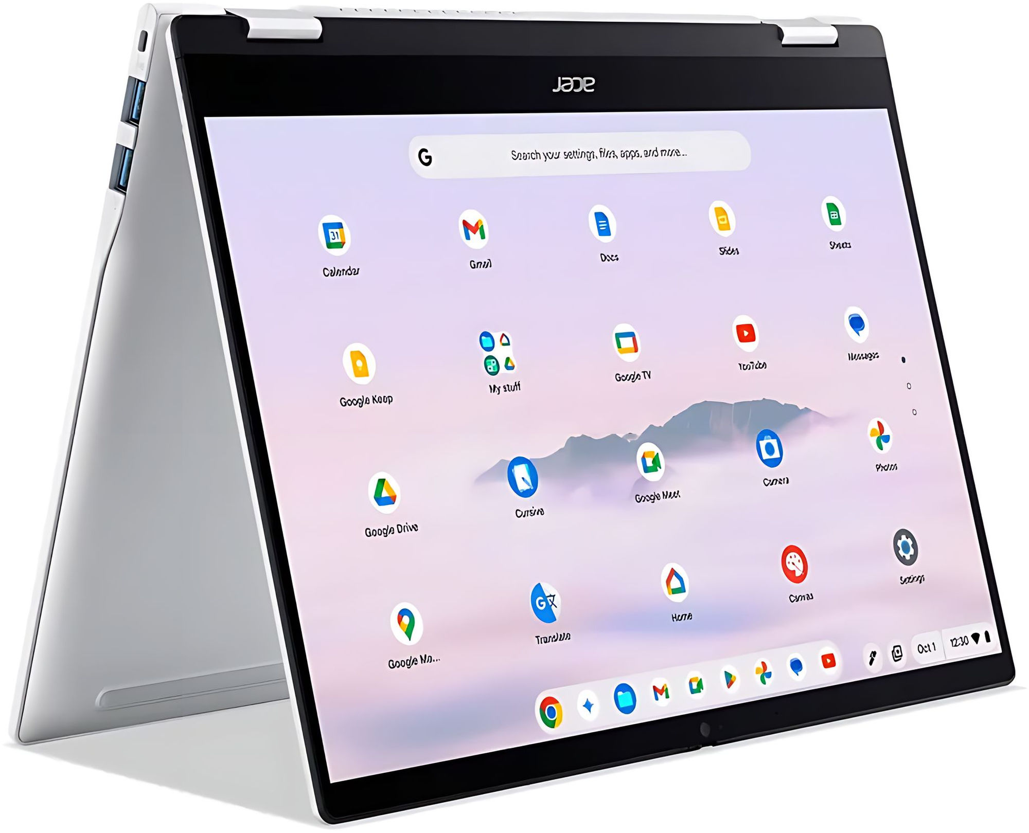 Acer Chromebook Plus Spin 514 tactile CP514-5HN-K6VR NX.JRHEF.003 en mode chevalet Acer Chromebook Plus Spin 514 tactile CP514-5HN-K6VR NX.JRHEF.003 en mode chevalet