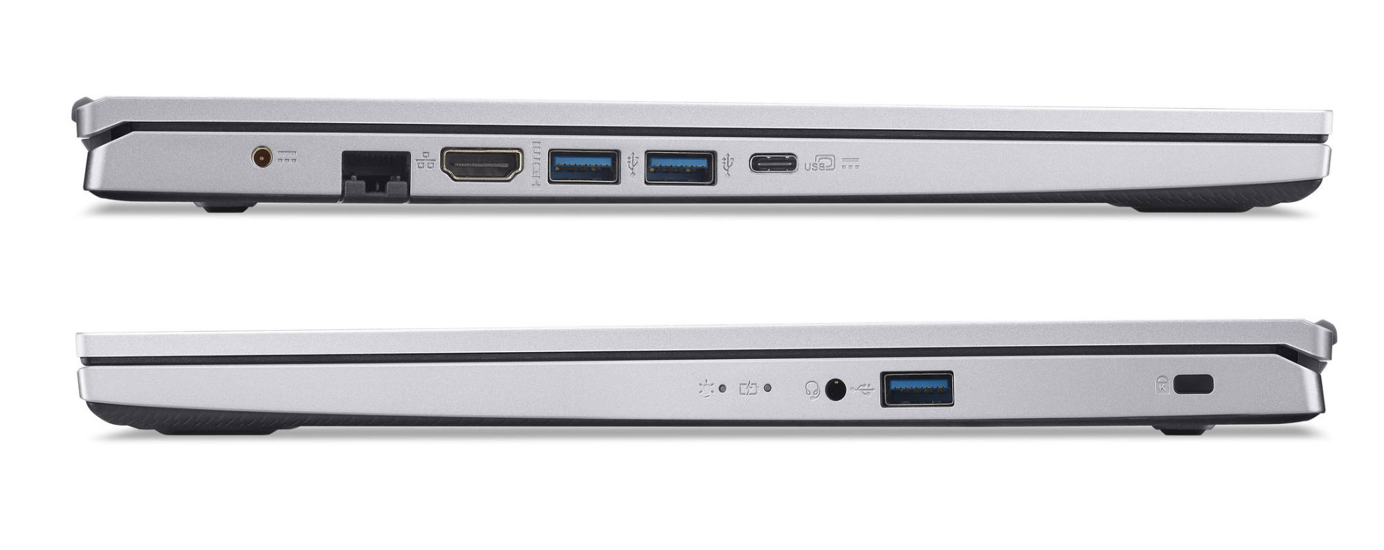 Vue de la connectique du Acer Aspire Go 15 AG15-42P-R5K8 Vue de la connectique du PC portable Acer Aspire Go 15 AG15-42P-R5K8