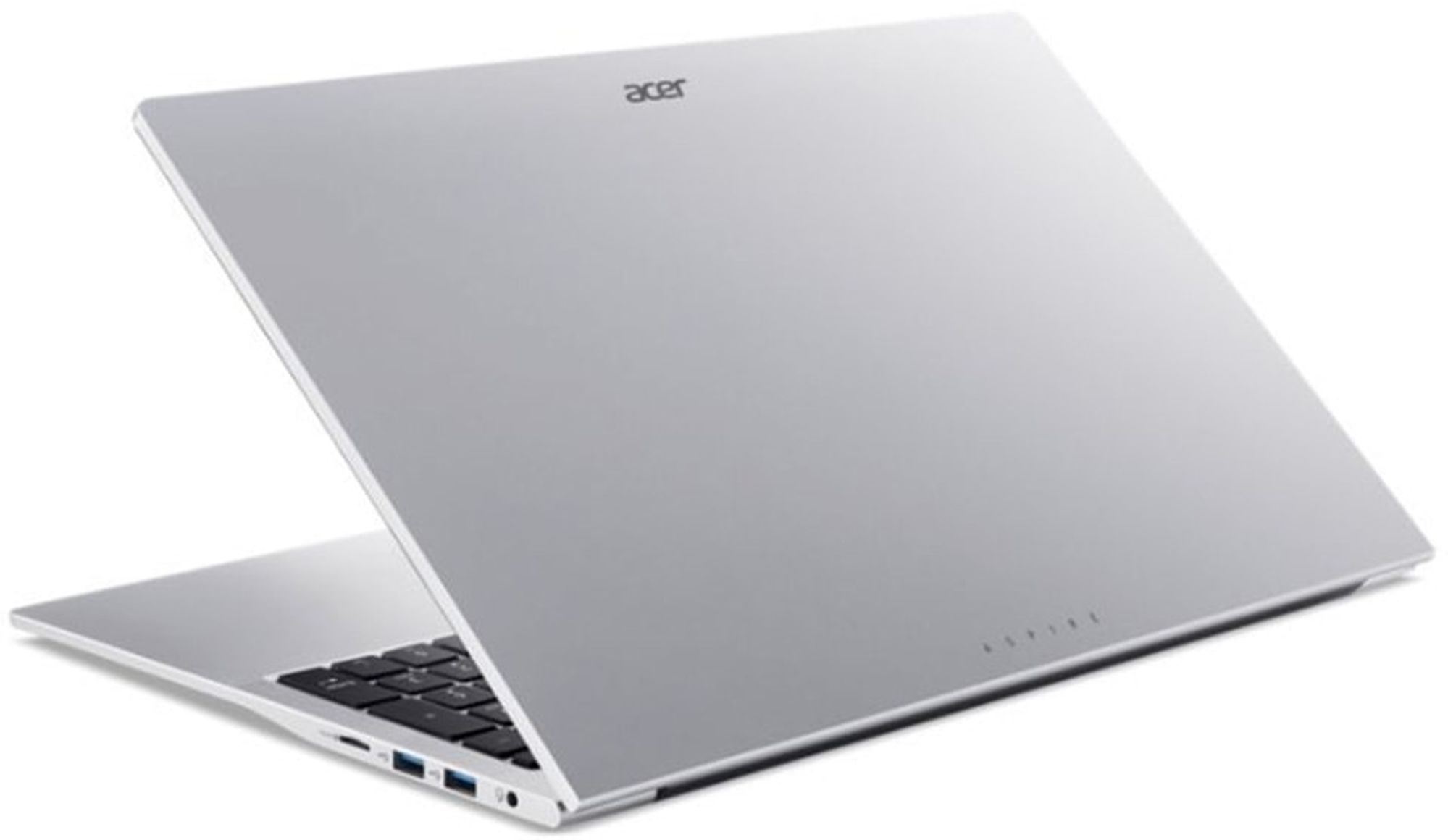 Acer Aspire Lite 17 AL17-31P-C12X capot argent et ports Acer Aspire Lite 17 AL17-31P-C12X capot argent et connectique latérale