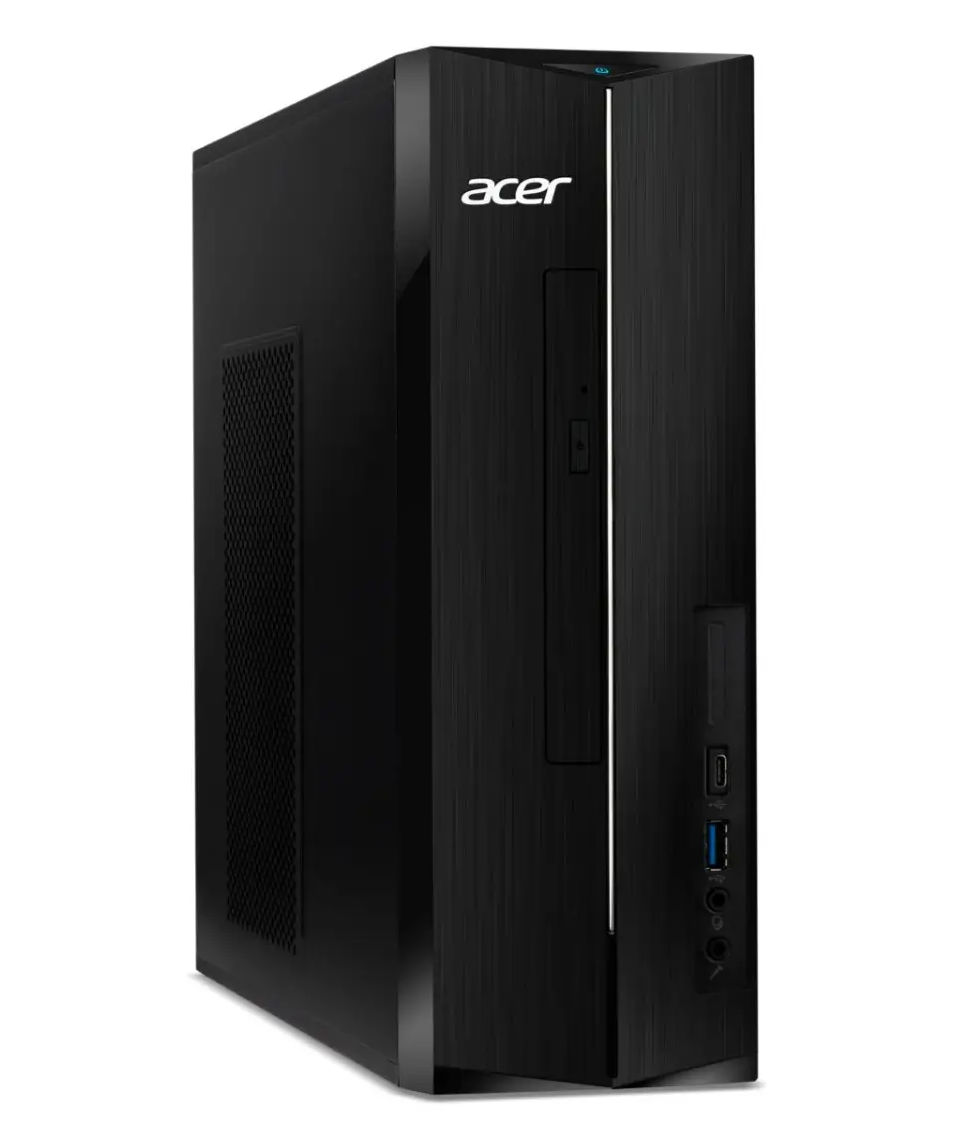 Design compact de l’Acer Aspire XC-1725_BARR DT.BV9EF.005 Vue trois quarts du boîtier Acer Aspire XC-1725_BARR