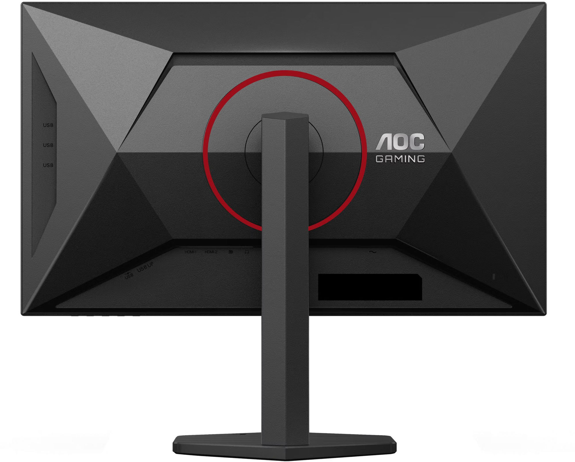 AOC Q27G4SRU : dos de l’écran et accès aux ports AOC Q27G4SRU - vue arrière et connectique