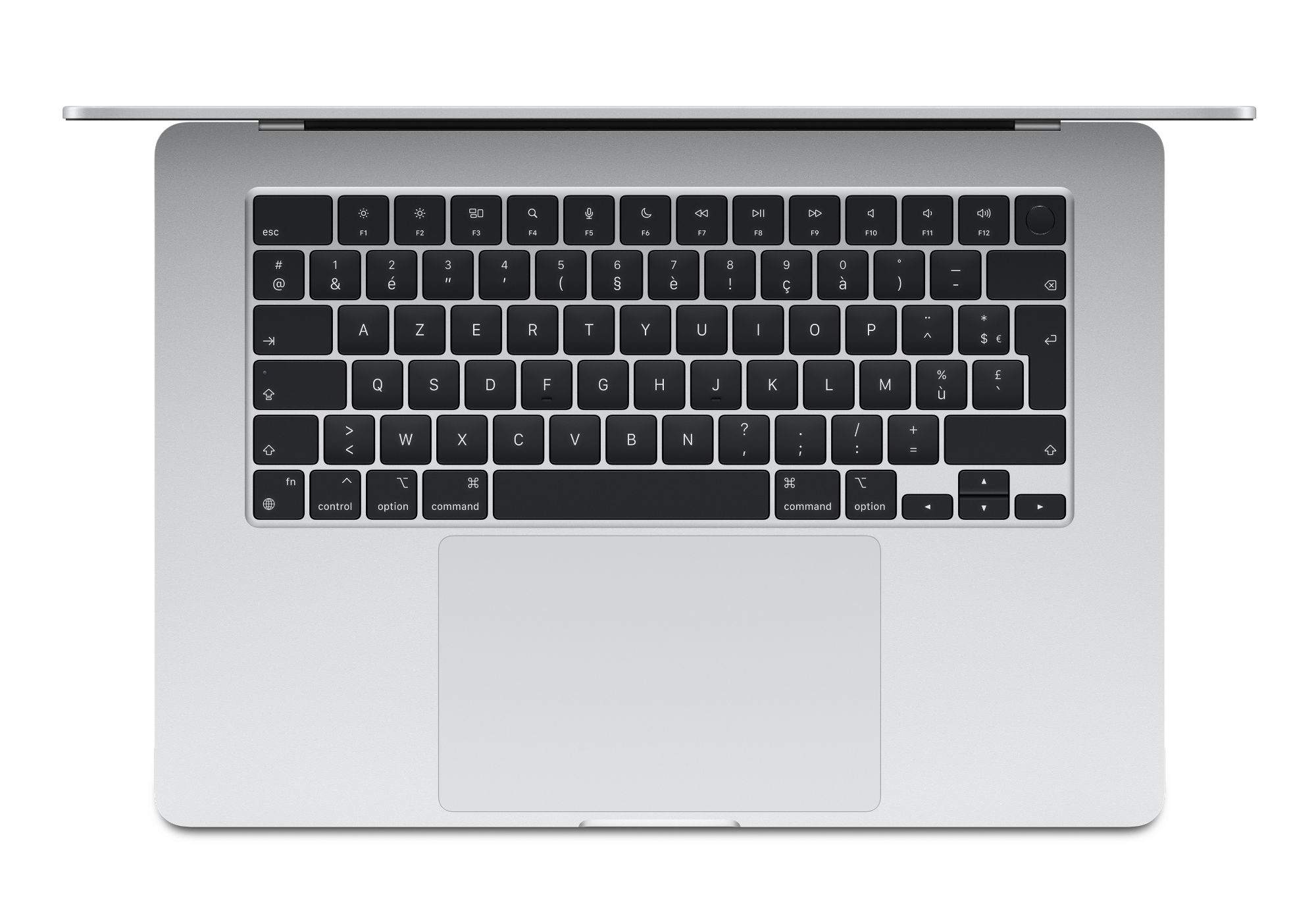 Apple MacBook Air 15,3 MDVC4FN/A - vue clavier AZERTY Vue clavier du Apple MacBook Air 15,3 MDVC4FN/A