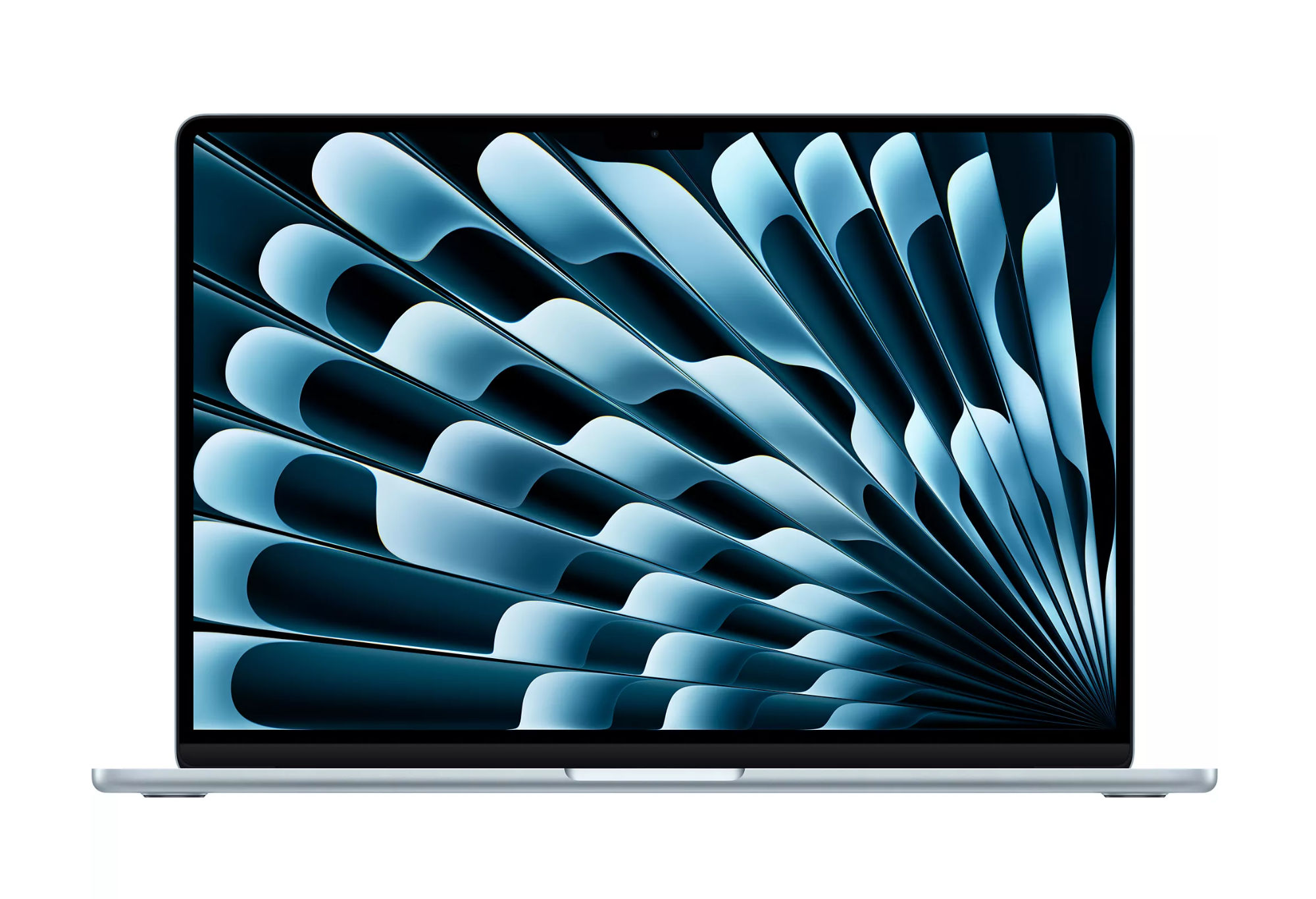 Apple MacBook Air 15,3 bleu ciel MDVQ4FN/A - vue de face Vue de face du Apple MacBook Air 15,3 bleu ciel MDVQ4FN/A