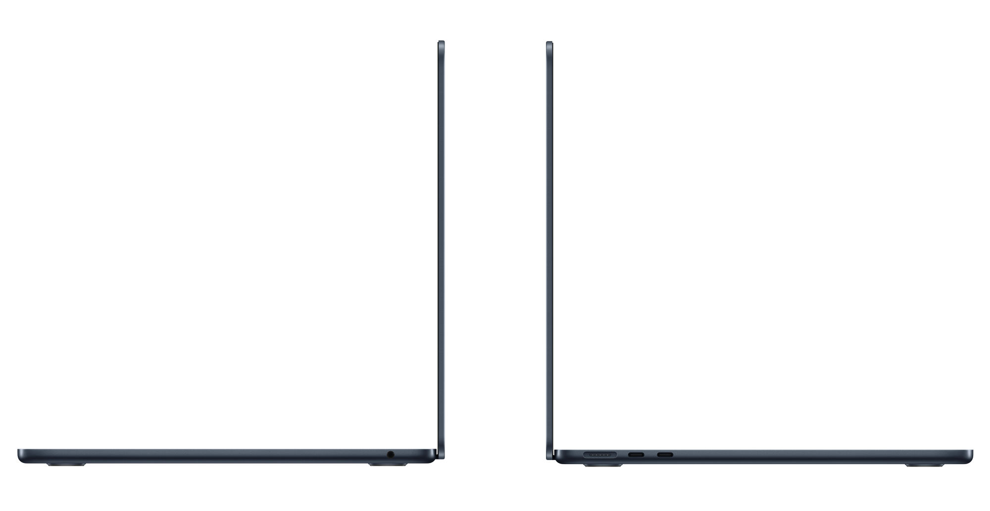 Apple MacBook Air 13,6 - Minuit (2026) vue latérale fine Apple MacBook Air 13,6 - Minuit (2026) vue latérale fine