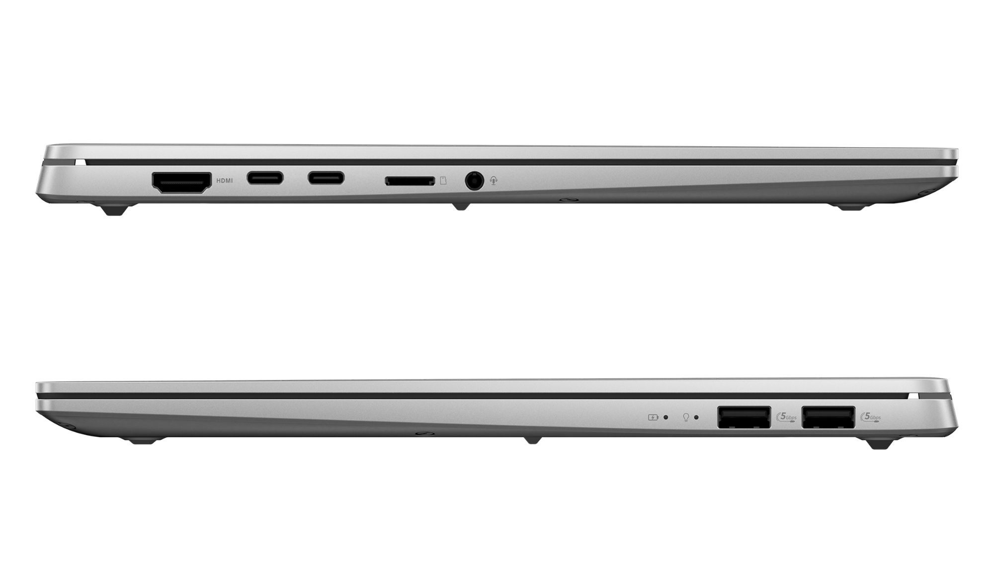 Ports HDMI 2.1, USB-C 4.0, USB 3.2 et lecteur microSD du Vivobook S 15 OLED Connectique latérale de l’Asus Vivobook S 15 OLED
