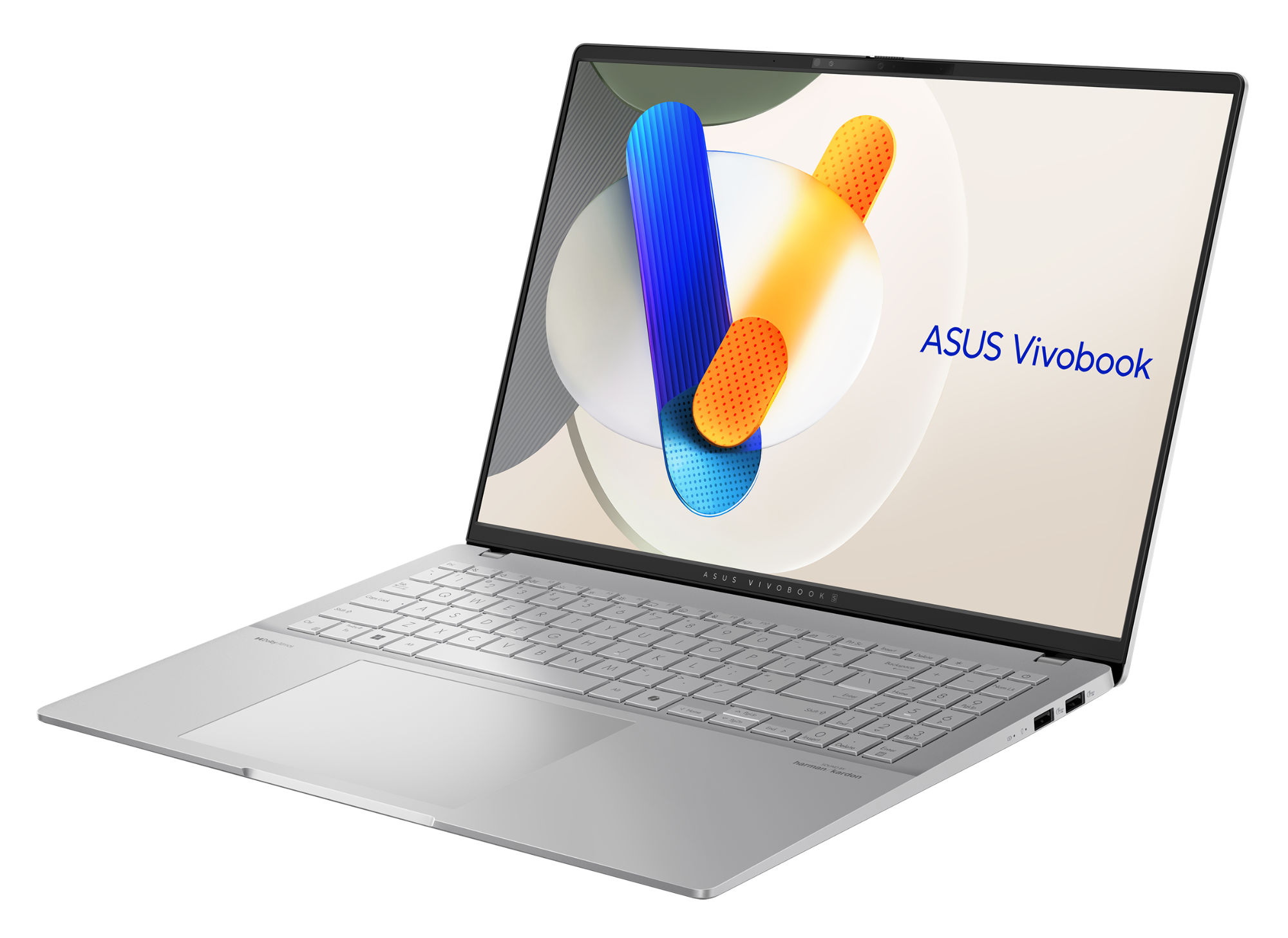 Clavier rétroéclairé avec pavé numérique du Asus Vivobook S OLED 16 M5606KA-DRFRI173W Clavier rétroéclairé et grand touchpad de l’Asus Vivobook S OLED 16