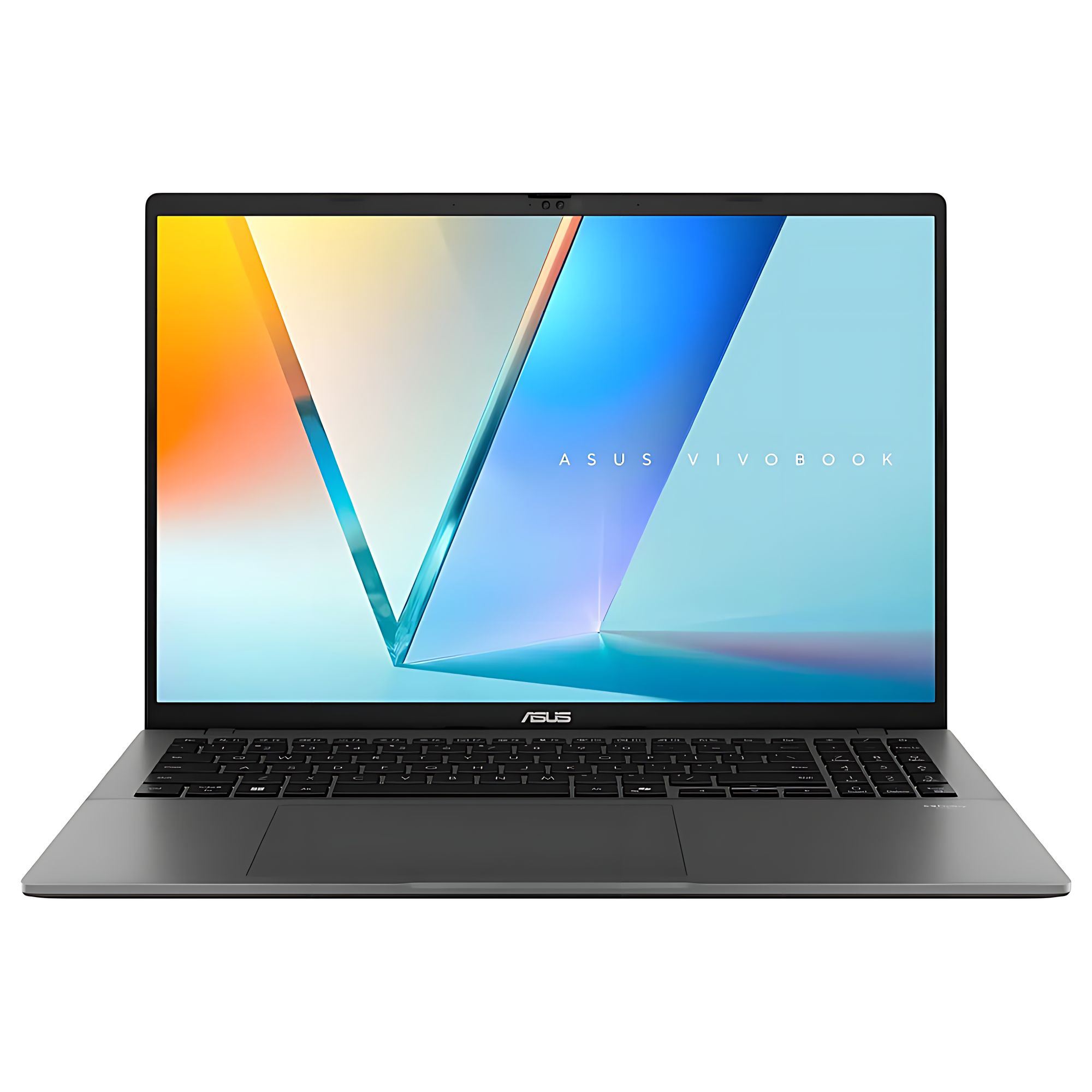 Grand écran 16 pouces OLED du Asus Vivobook 16 M3607KA-SH063W pour le travail et le divertissement Asus Vivobook 16 M3607KA-SH063W vu de face avec écran allumé