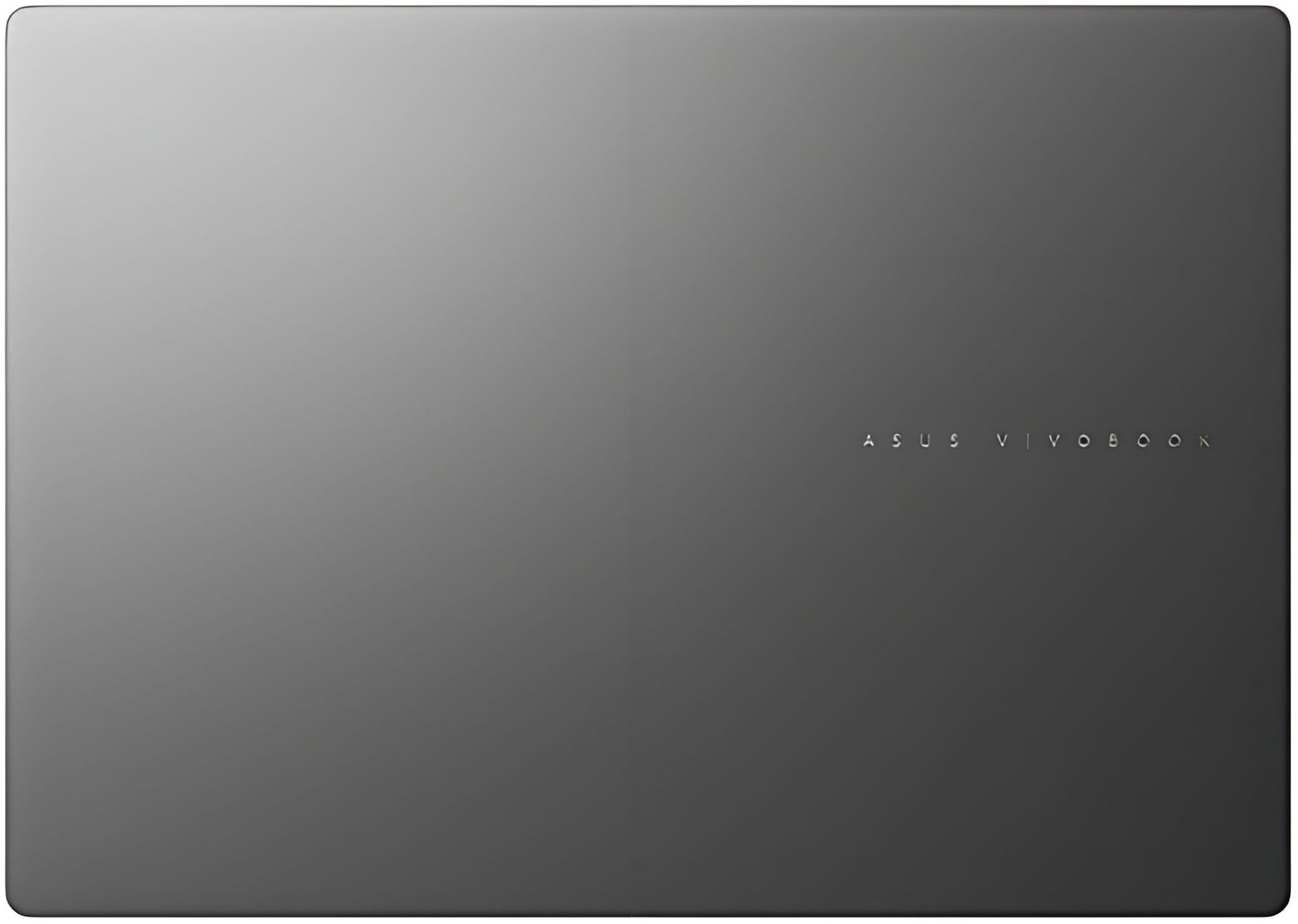 Finition soignée du capot de l’Asus Vivobook 14 M3407KA-PRO-OLED-SF8X Capot fermé du Asus Vivobook 14 M3407KA-PRO-OLED-SF8X vu de dessus