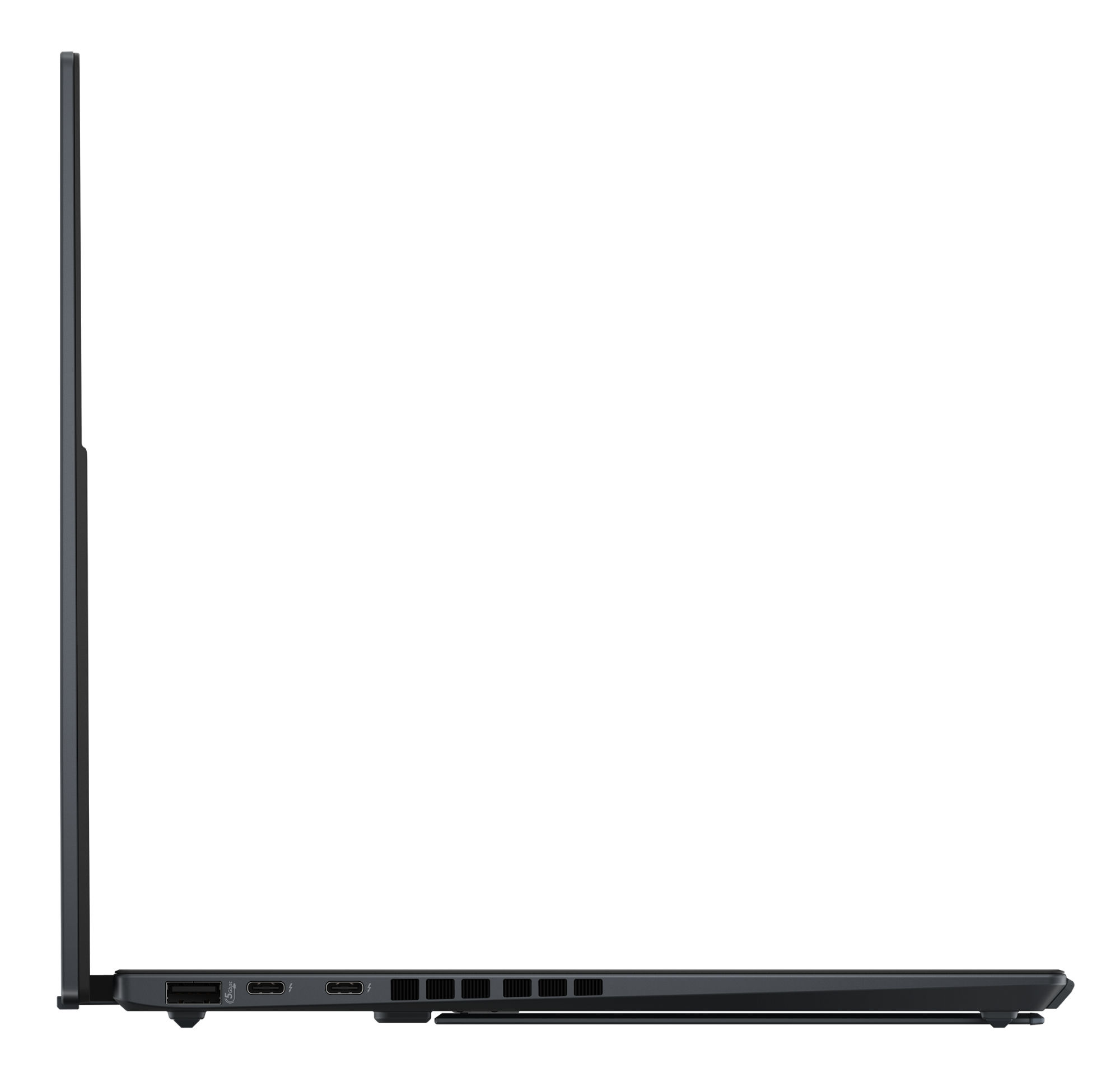 Ports USB et ventilation de l Asus Zenbook Duo 2024 UX8406CA-PZ264W Connectique latérale de l Asus Zenbook Duo 2024 UX8406CA-PZ264W