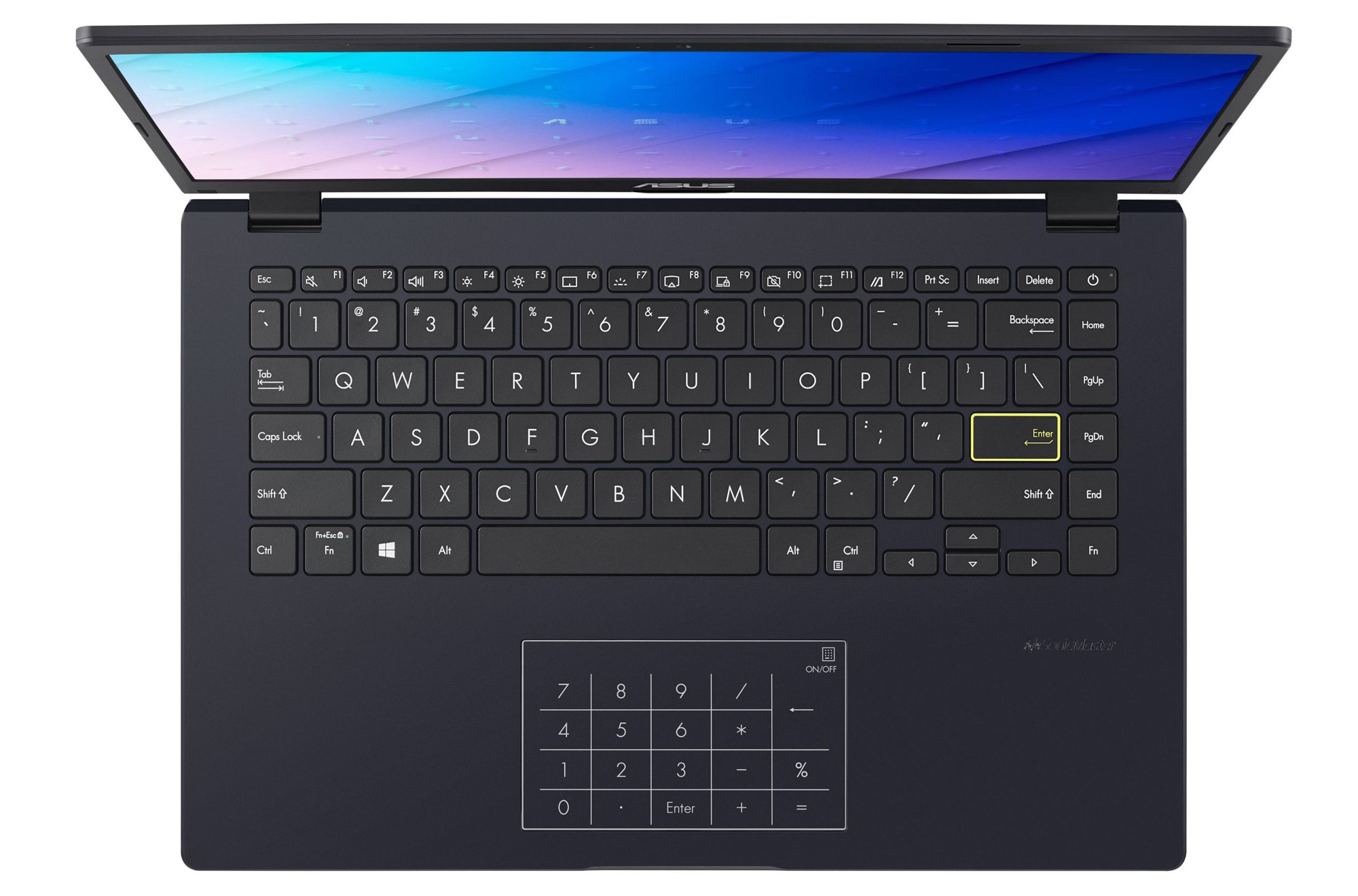 Asus Vivobook 14 E410KA-EB1039WS - clavier chiclet et pavé tactile NumberPad Clavier et pavé tactile de l’Asus Vivobook 14 E410KA-EB1039WS