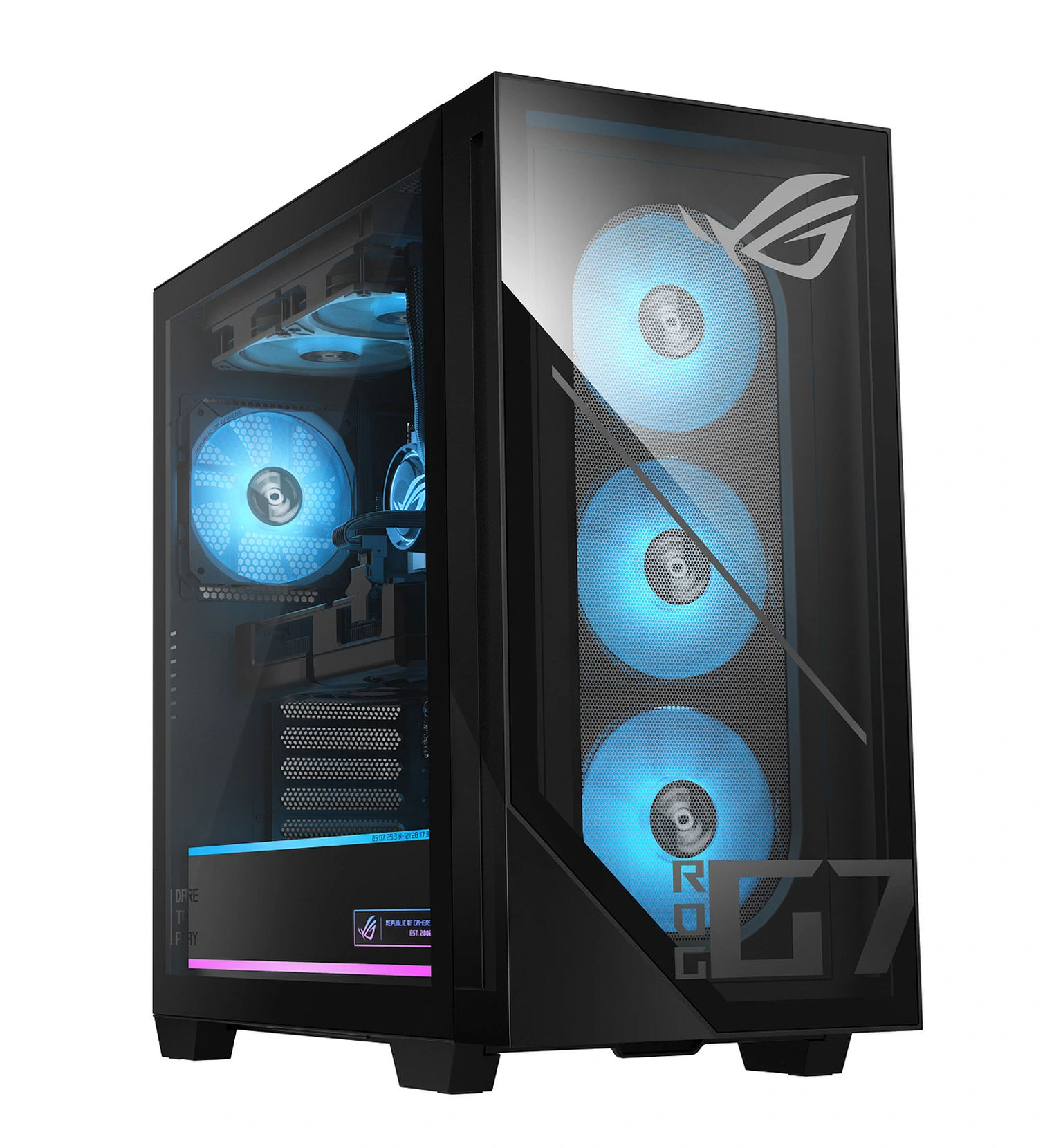 Asus ROG GM700TZ-DRFR9700X082W : design de la tour ROG Asus ROG GM700TZ-DRFR9700X082W - vue du boîtier gaming