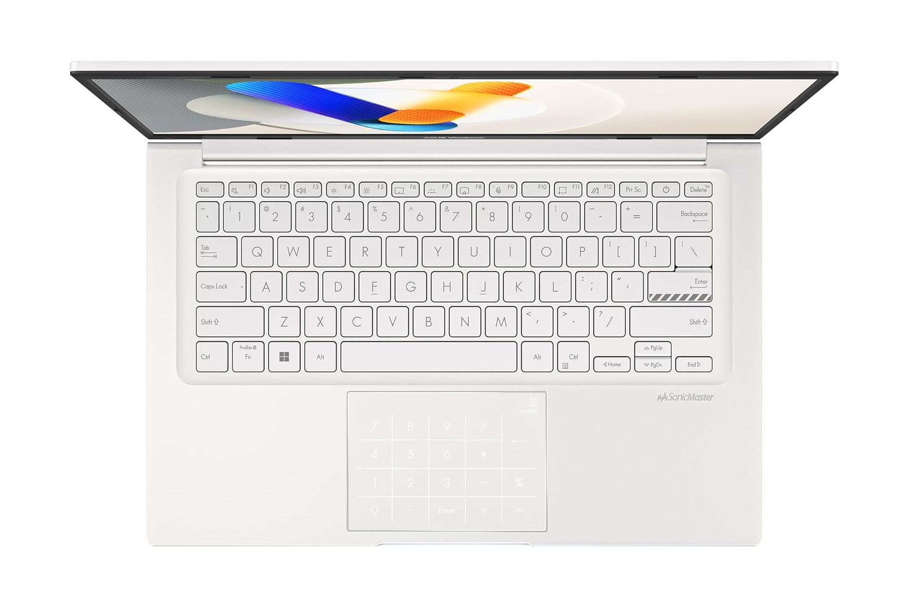 Asus Vivobook 14 X1404VA-DREB1516W - vue du clavier Vue du clavier Asus Vivobook 14 X1404VA-DREB1516W