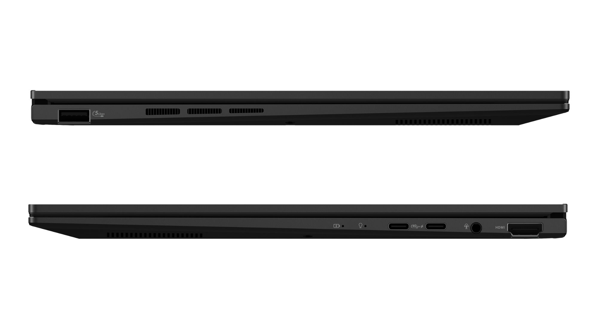 Asus ZenBook 14 OLED UM3406GA-QD053W profil et ports Profil et connectique du Asus ZenBook 14 OLED UM3406GA-QD053W