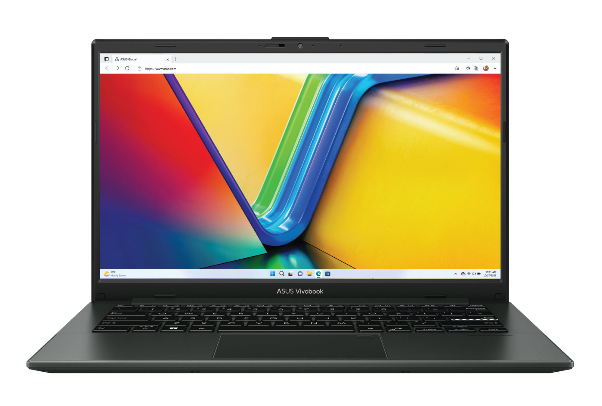 Asus VivoBook Go 14 E1404FA-EB931W vue de face écran ouvert Asus VivoBook Go 14 E1404FA-EB931W vue de face écran ouvert