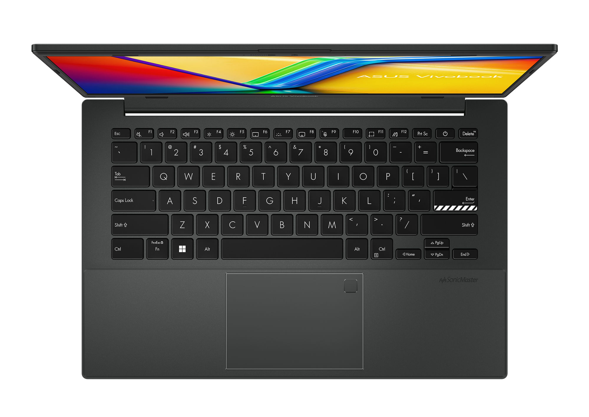 Asus VivoBook Go 14 E1404FA-1646W - vue clavier et touchpad Asus VivoBook Go 14 E1404FA-1646W - vue clavier et touchpad
