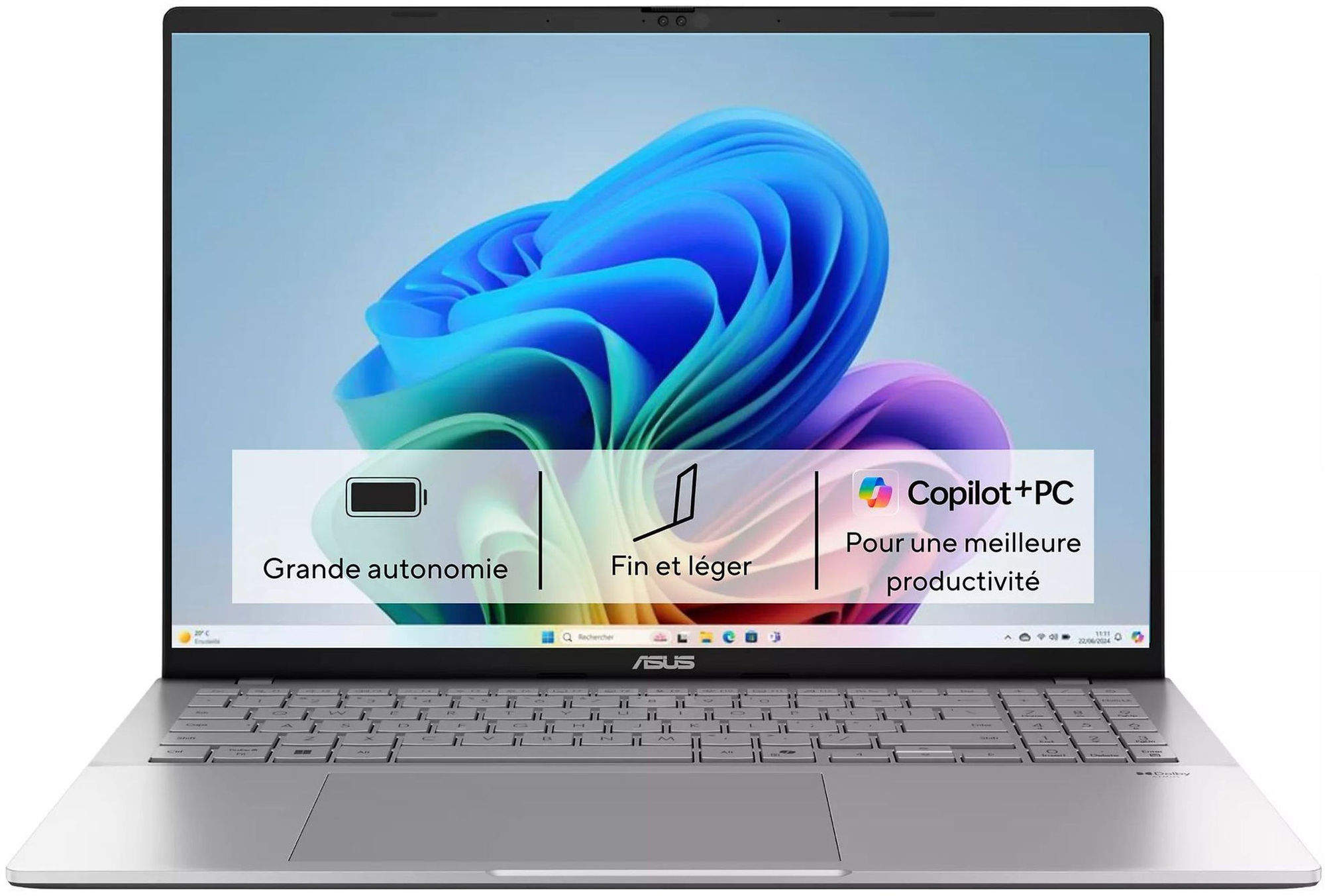 Asus Vivobook S16 M3607HA-RP261W face avant écran ouvert Asus Vivobook S16 M3607HA-RP261W face avant écran ouvert