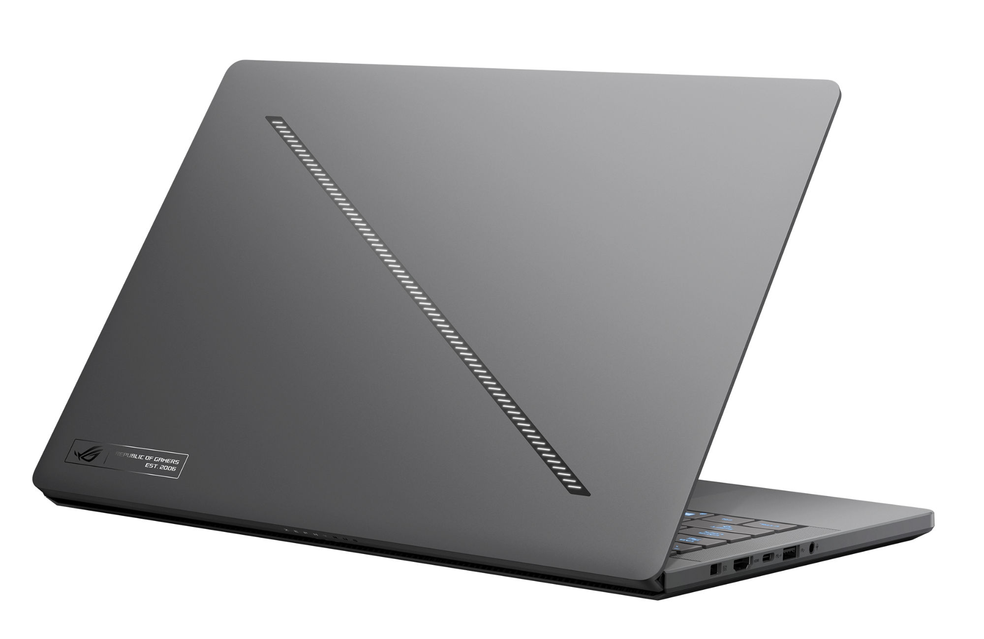 Asus ROG Zephyrus G14 (2026) GA403GM-DRF2 profil arrière gauche Asus ROG Zephyrus G14 (2026) GA403GM-DRF2 profil arrière gauche