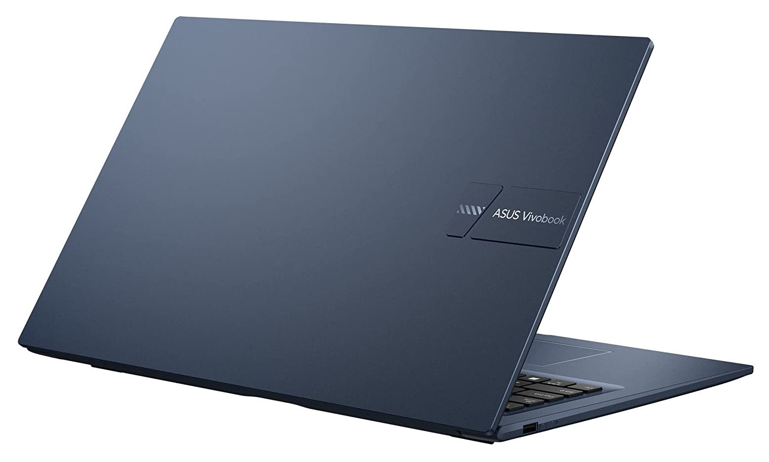 Dos semi-ouvert de l'Asus VivoBook 17 X1704VA-PRO-ISCAU1199X Dos semi-ouvert de l'Asus VivoBook 17 X1704VA-PRO-ISCAU1199X