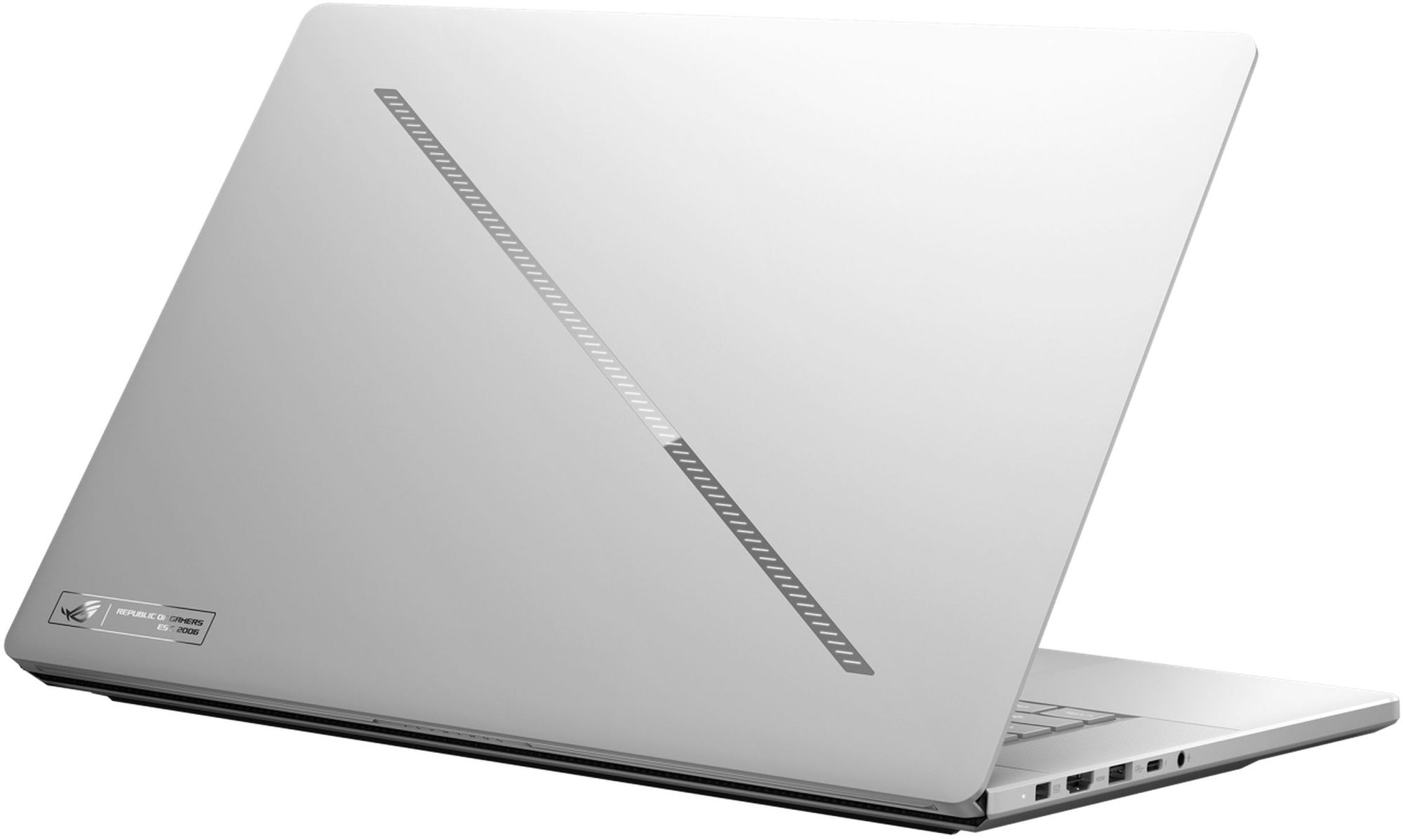 Asus ROG Zephyrus G16 GU606AW-DRF8 - capot aluminium blanc Asus ROG Zephyrus G16 GU606AW-DRF8 capot aluminium blanc avec logo ROG