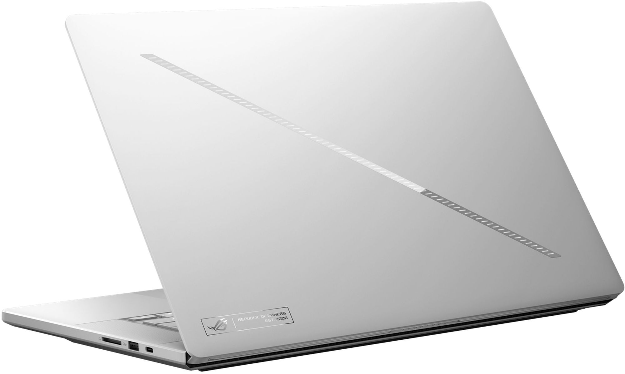 Asus ROG Zephyrus G16 GU606AW-DRF8 - design arrière Asus ROG Zephyrus G16 GU606AW-DRF8 vue arrière du capot blanc