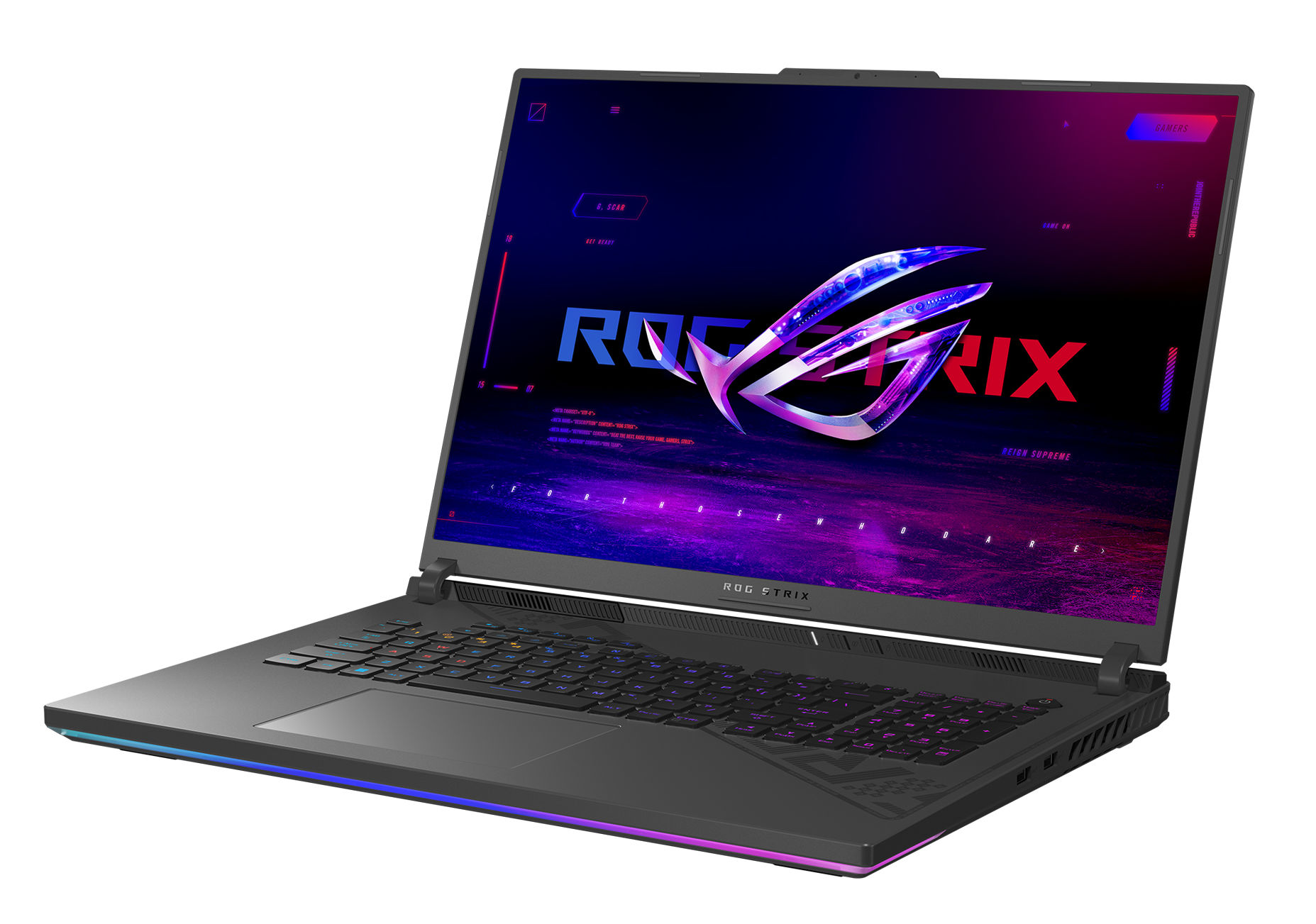 Asus ROG STRIX G18 G814FP-DRF095W vue générale du PC gamer Asus ROG STRIX G18 G814FP-DRF095W vue générale du PC gamer