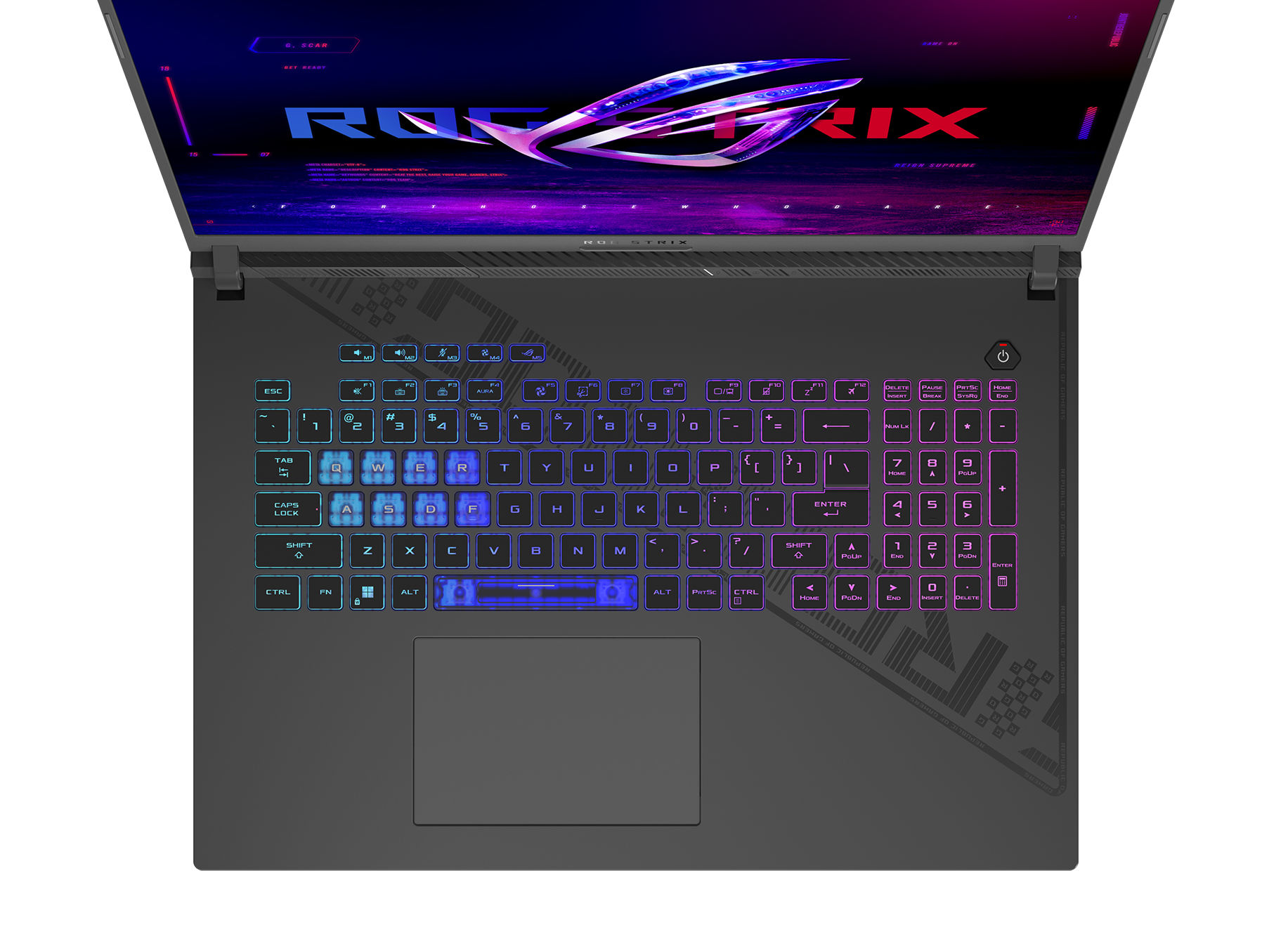 Asus ROG STRIX G18 G814FP-DRF095W clavier et pavé numérique Asus ROG STRIX G18 G814FP-DRF095W clavier et pavé numérique