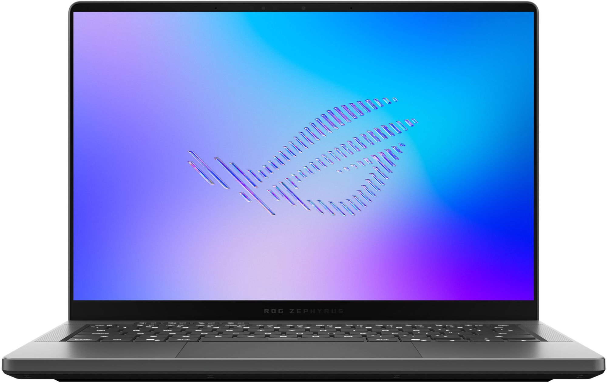 Asus ROG Zephyrus G14 (2026) GU405AW-DR9W vue de face ouverte Asus ROG Zephyrus G14 (2026) GU405AW-DR9W vue de face ouverte