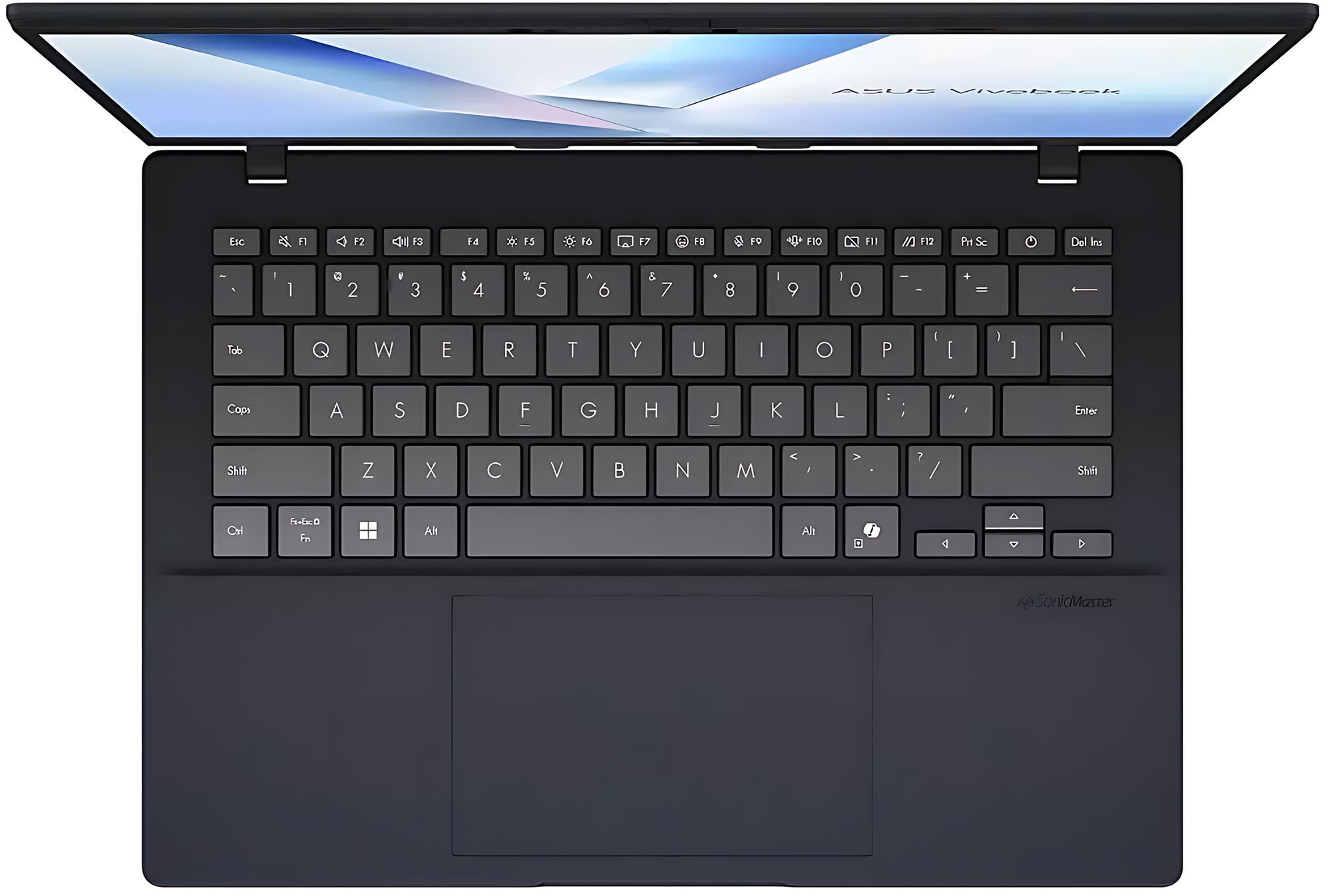 Asus VivoBook 14 X1407QA-LY043W - clavier et écran ouvert Asus VivoBook 14 X1407QA-LY043W avec clavier et écran ouvert