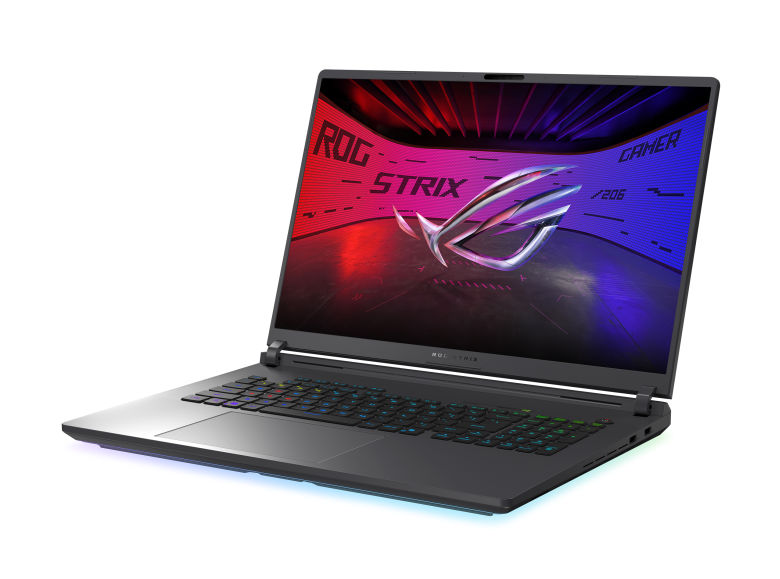 Asus ROG Strix SCAR 18 G835LWG-DRFQ296W vue latérale ouverte Asus ROG Strix SCAR 18 G835LWG-DRFQ296W vue latérale ouverte
