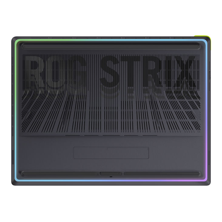 Asus ROG Strix SCAR 18 G835LWG-DRFQ296W dessous du châssis Asus ROG Strix SCAR 18 G835LWG-DRFQ296W dessous du châssis
