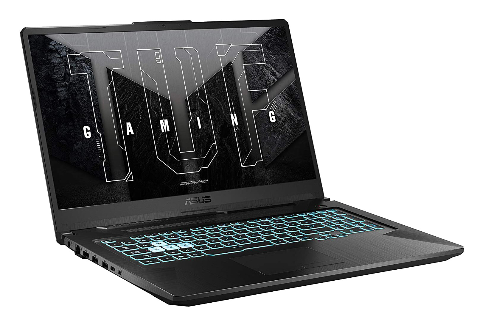 Asus TUF Gaming F17 TUF706HC-HX010T - vue ouverte Asus TUF Gaming F17 TUF706HC-HX010T vue ouverte avec écran 17 pouces