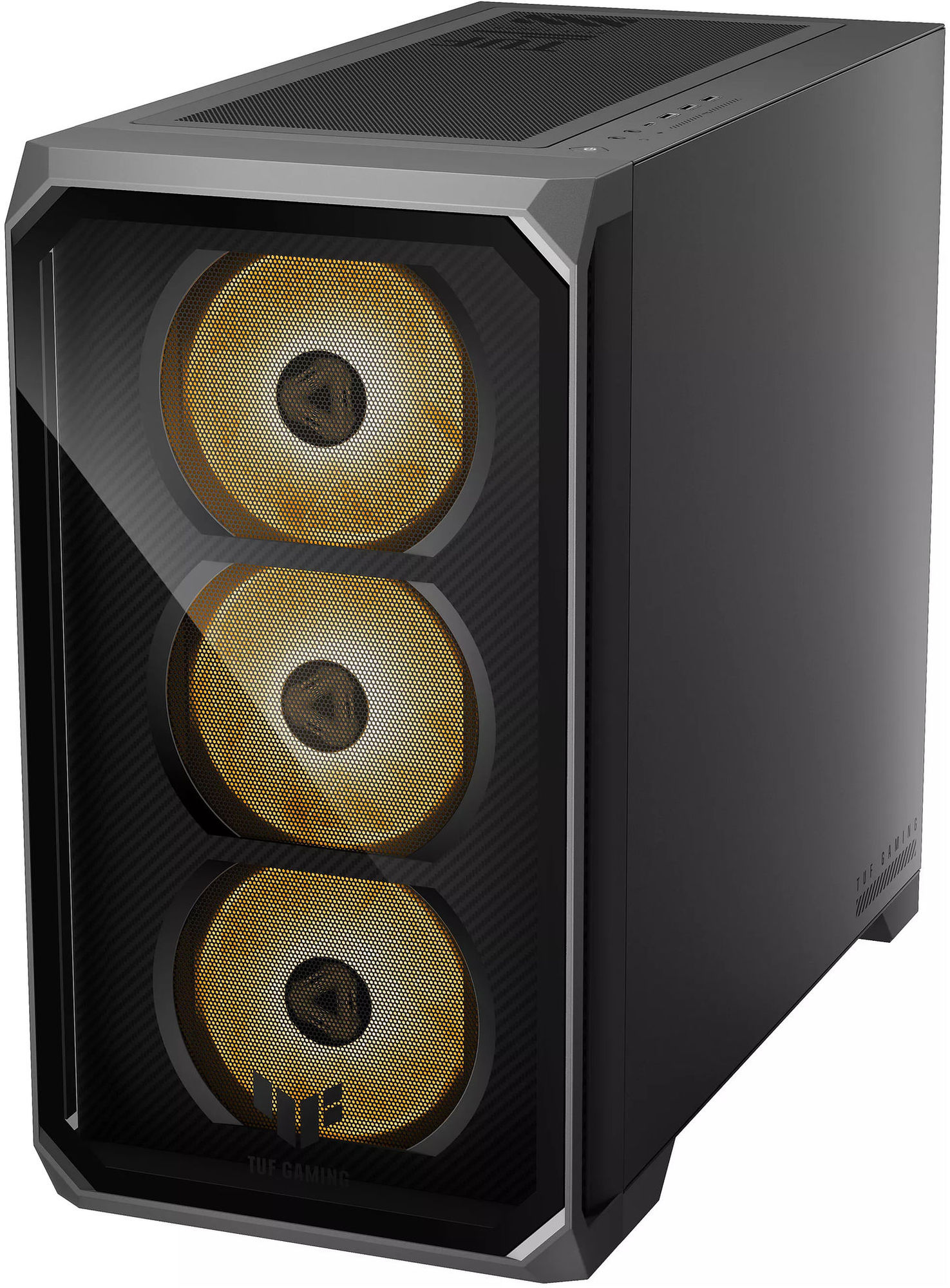 Vue générale de l’Asus TM700TZ-R8700F005W PC gamer Asus TM700TZ-R8700F005W avec GeForce RTX 5070