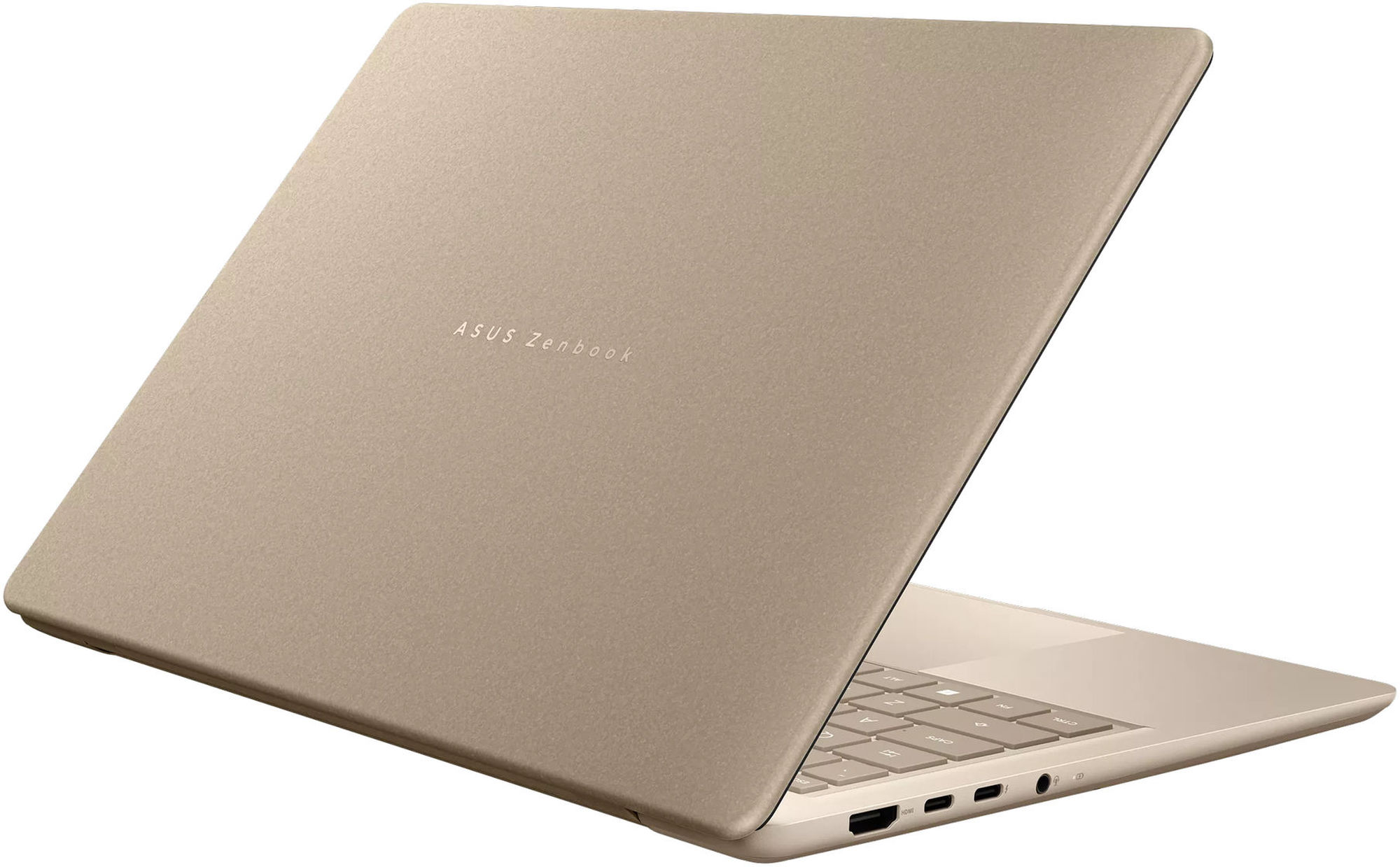 Finition sable et capot aluminium de l’Asus ZenBook 14 UX3480QA-U1158W Châssis arrière en aluminium de l’Asus ZenBook 14 UX3480QA-U1158W