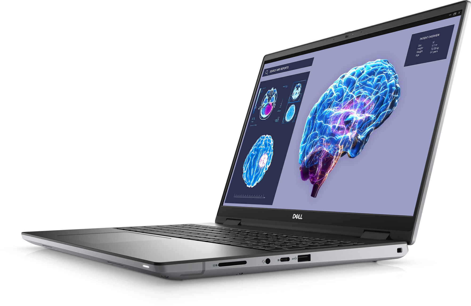 Dell Precision 7680 : connectique complète pour les écrans externes et docks Dell Precision 7680 xctop7680emea_vp côté droit avec connectique