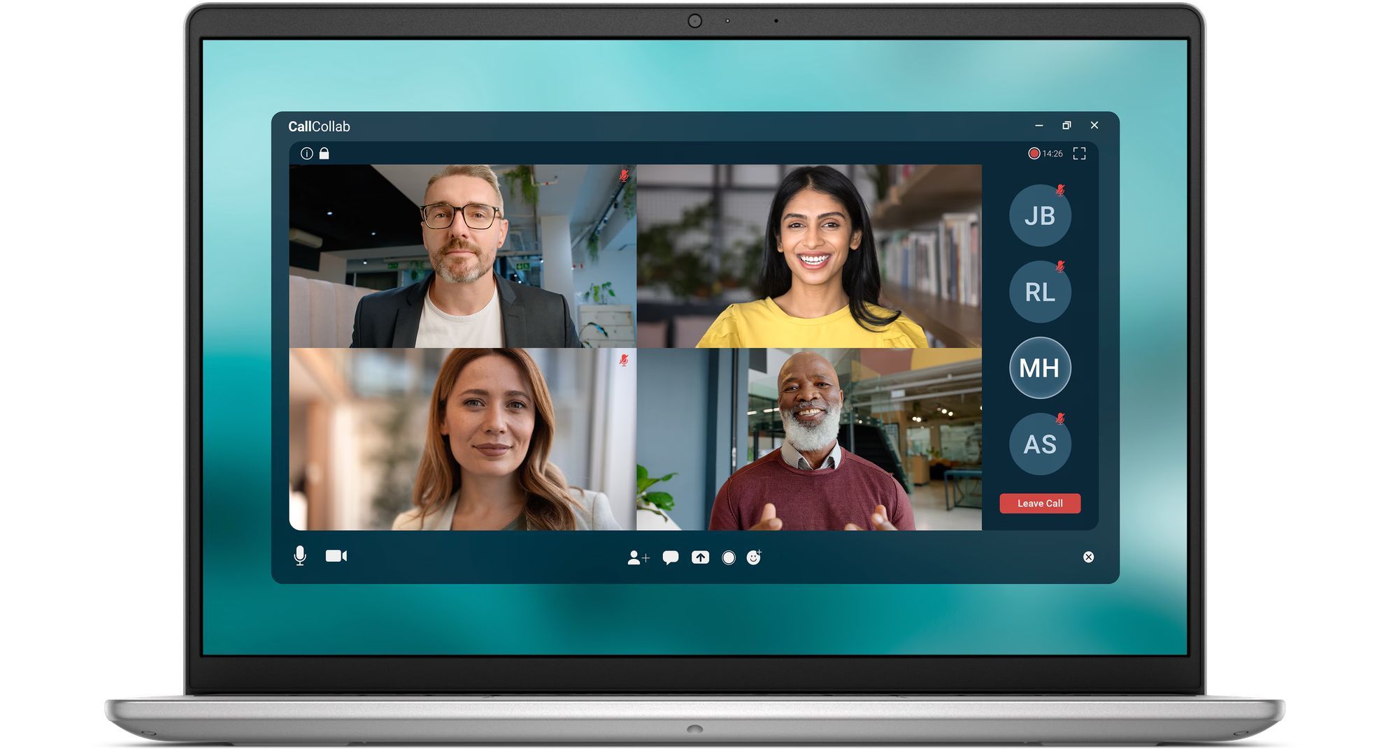 Dell 14 DC14250 - écran 14 pouces antireflet pour la visioconférence Écran du Dell 14 DC14250 pendant une visioconférence