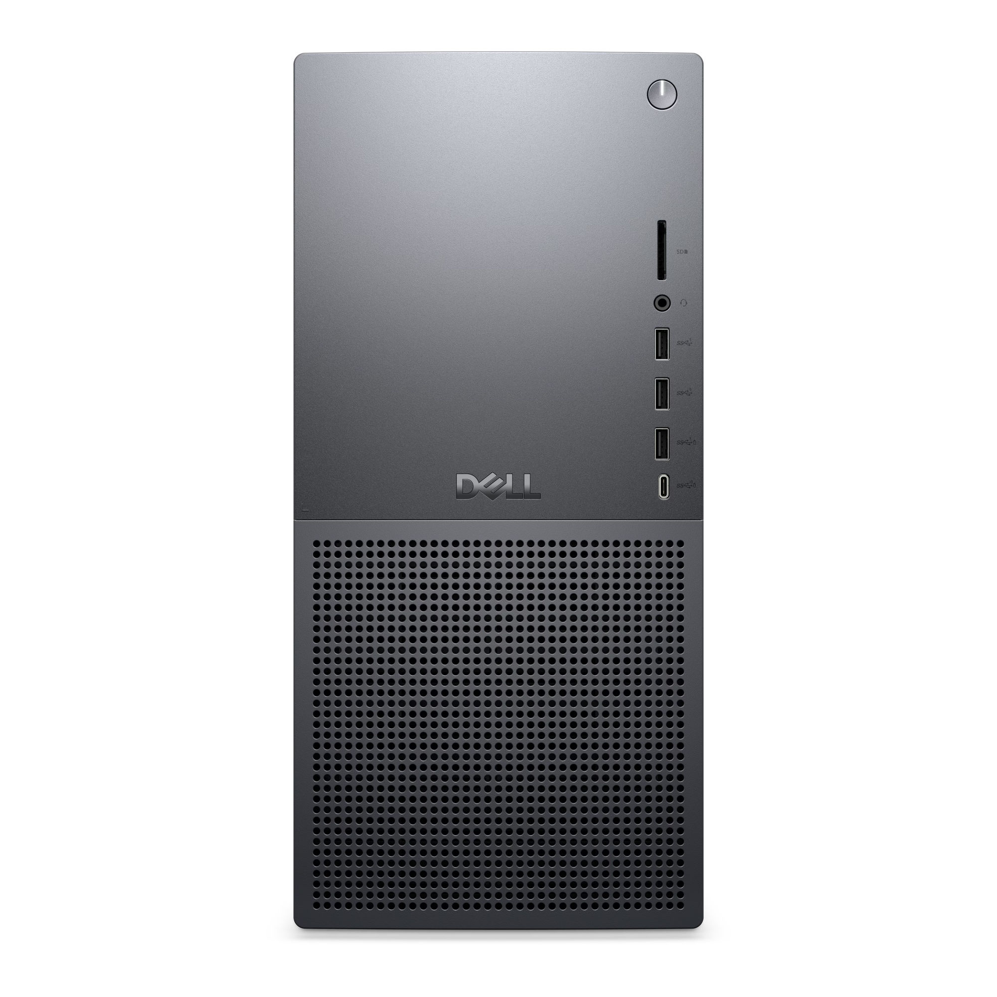 Dell Tour Plus EBT2250 : façade avec lecteur SD et USB en accès rapide Face avant du Dell Tour Plus EBT2250 avec ports USB et lecteur de carte SD