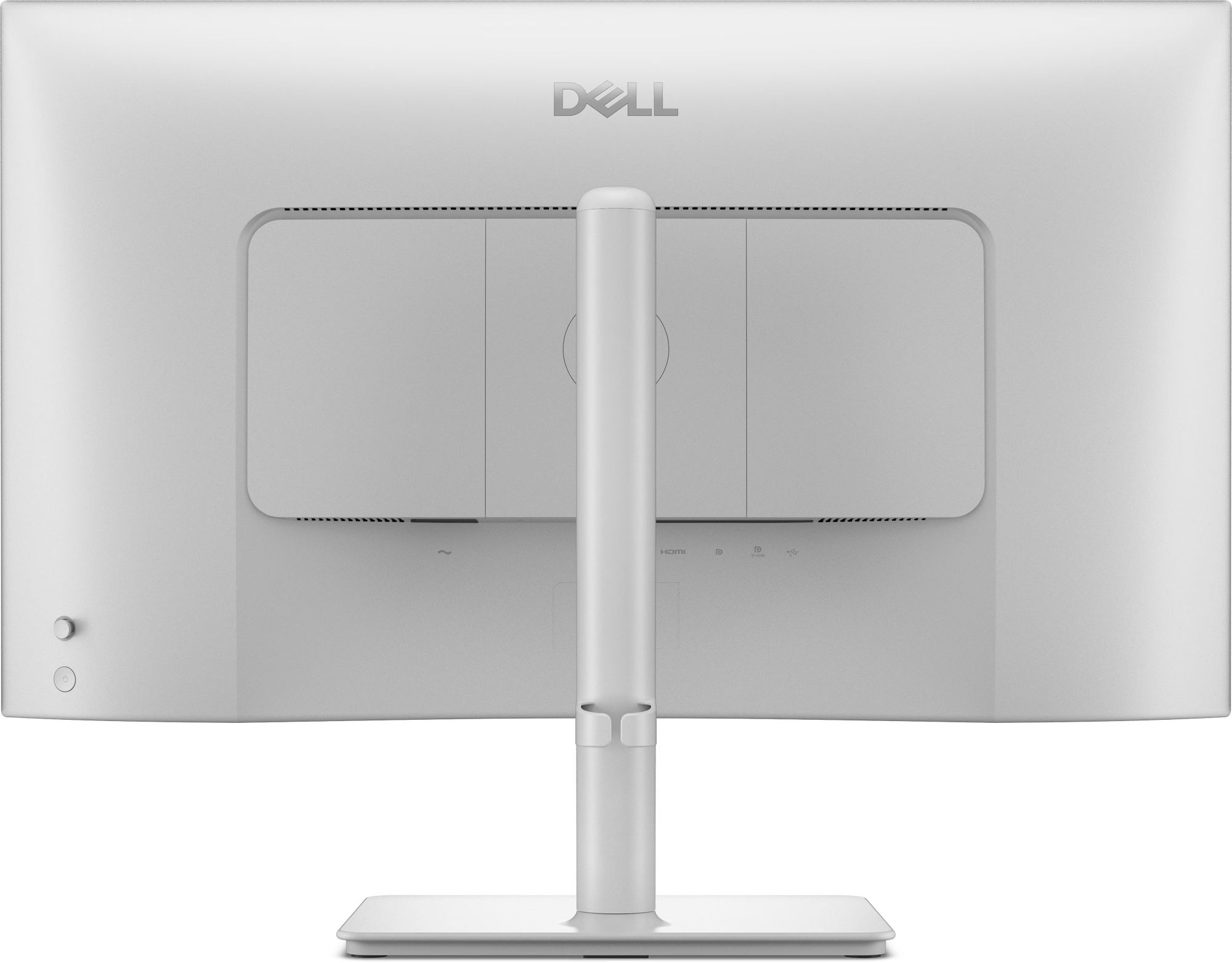Dell 27 Plus S2725DC : pied ajustable en hauteur, rotation, inclinaison et pivot portrait Arrière du Dell 27 Plus S2725DC avec son pied réglable