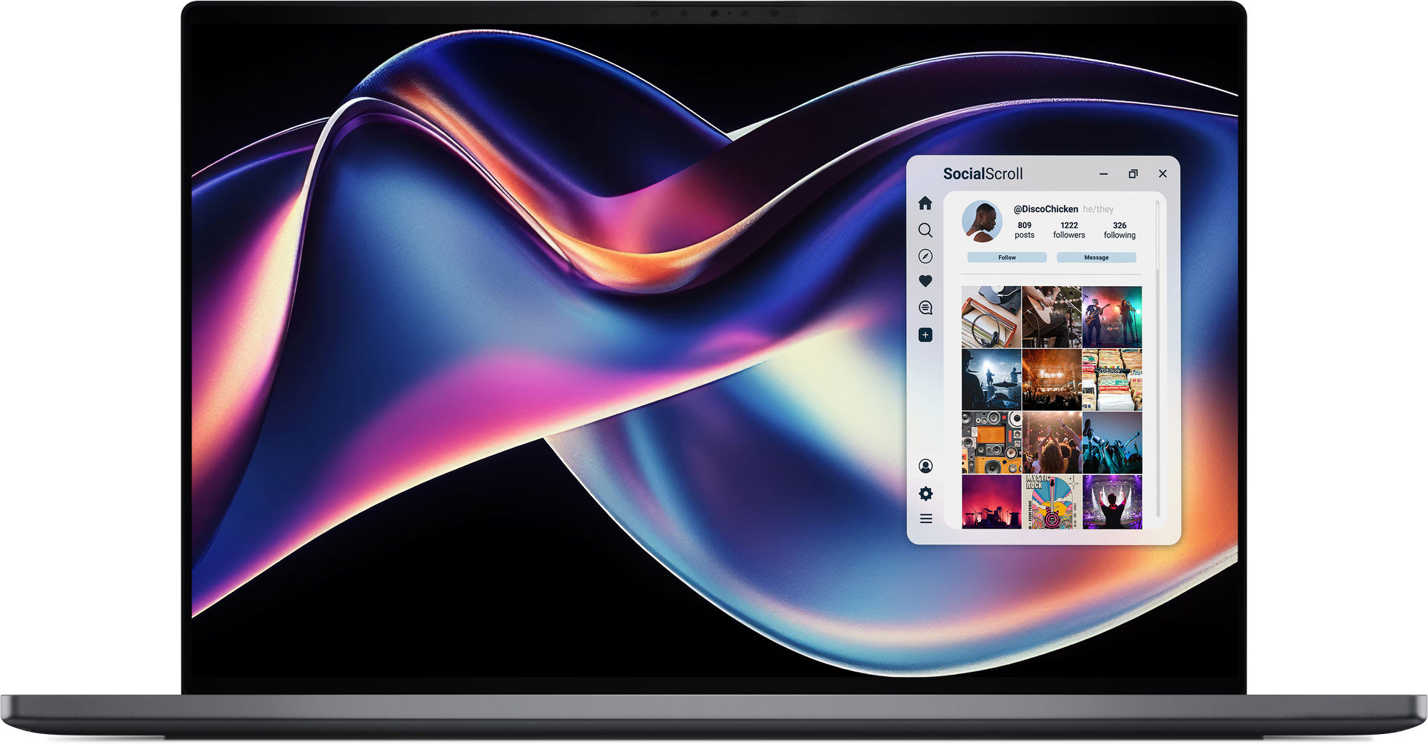 Dell XPS 16 DA16260 cnda1626001cc - vue de face ouverte Dell XPS 16 DA16260 cnda1626001cc - vue de face ouverte