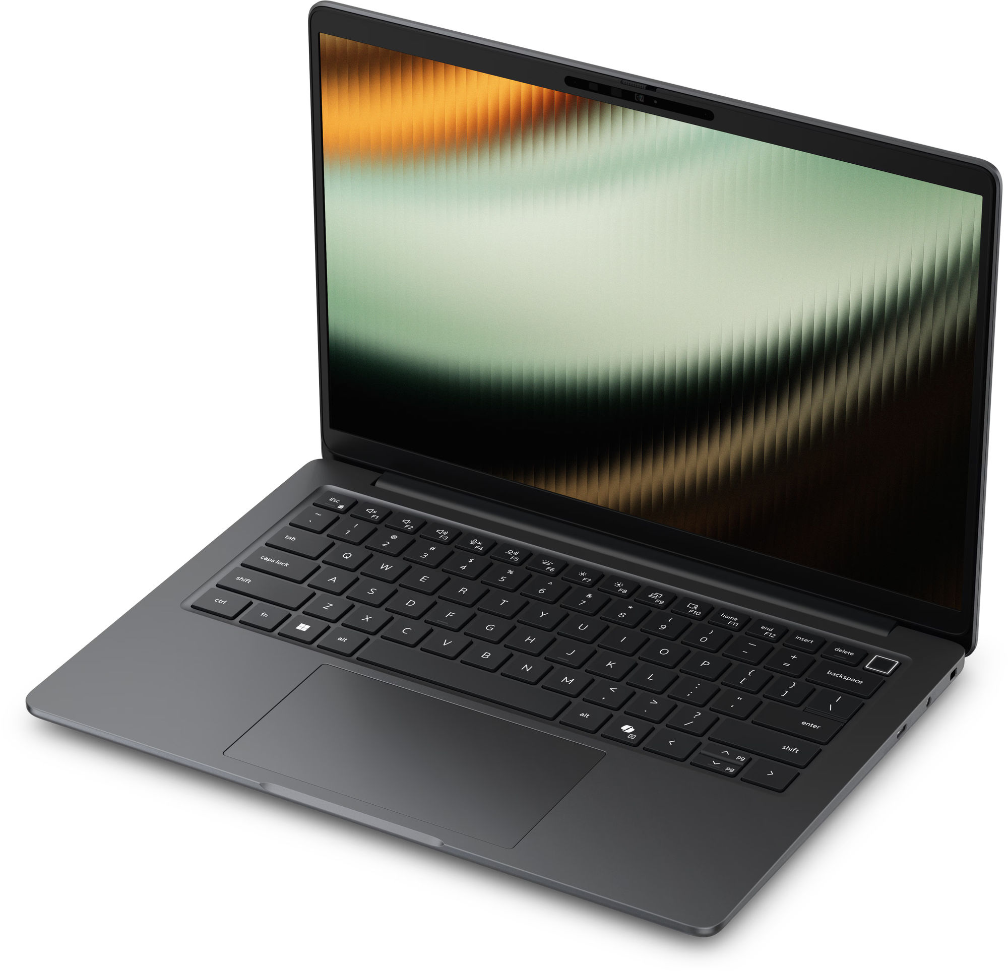 Dell Pro 13 série 7 P713265 xcto_p713265_cs_emea écran et clavier en perspective Dell Pro 13 série 7 P713265 xcto_p713265_cs_emea écran et clavier en perspective