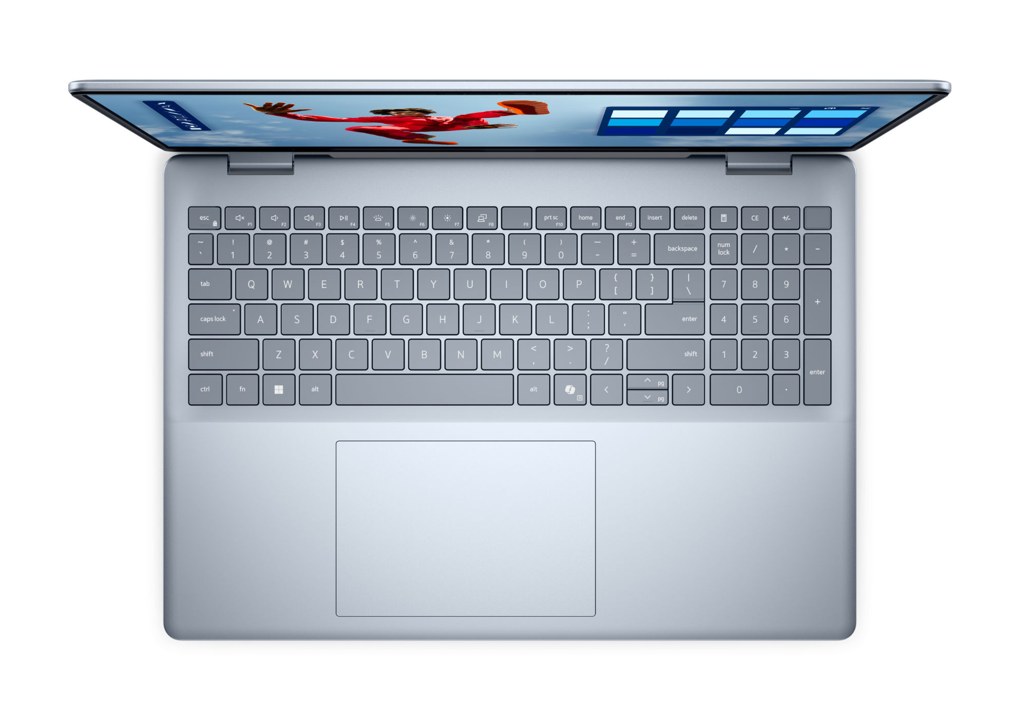 Dell 16 Plus bndb1625004sb_noac - clavier complet avec pavé numérique Dell 16 Plus bndb1625004sb_noac clavier et pavé numérique vus du dessus