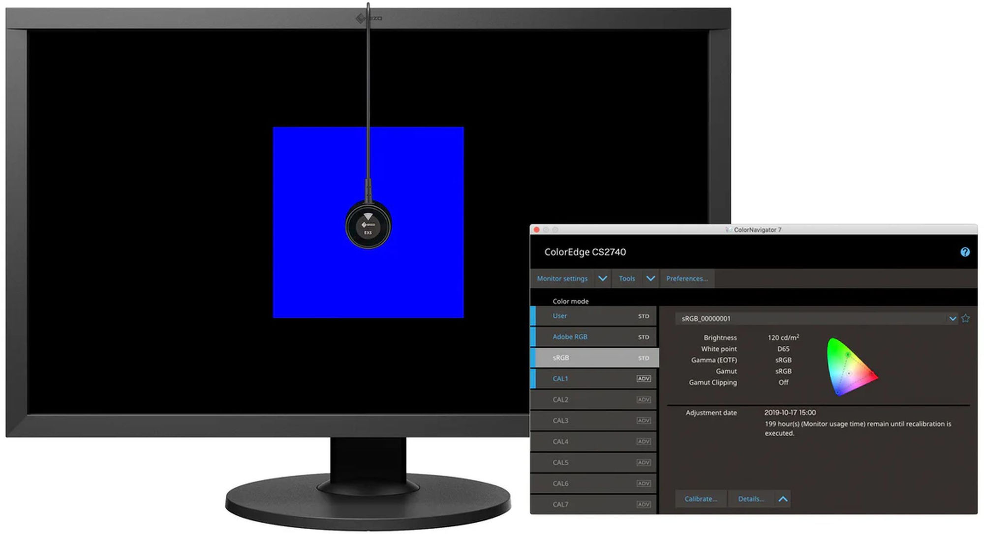 CS2740-BK : travail colorimétrique Eizo ColorEdge CS2740-BK : écran orienté calibration et travail colorimétrique